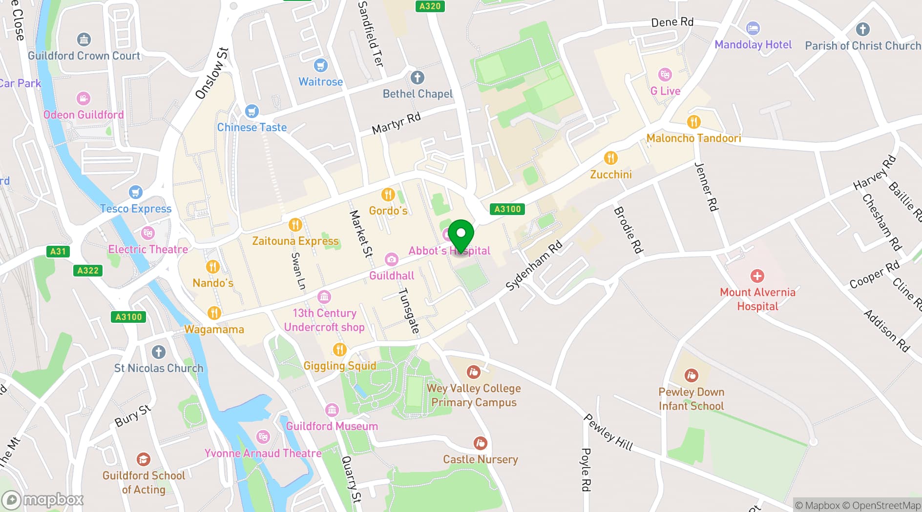 Map showing Holy Trinity Church