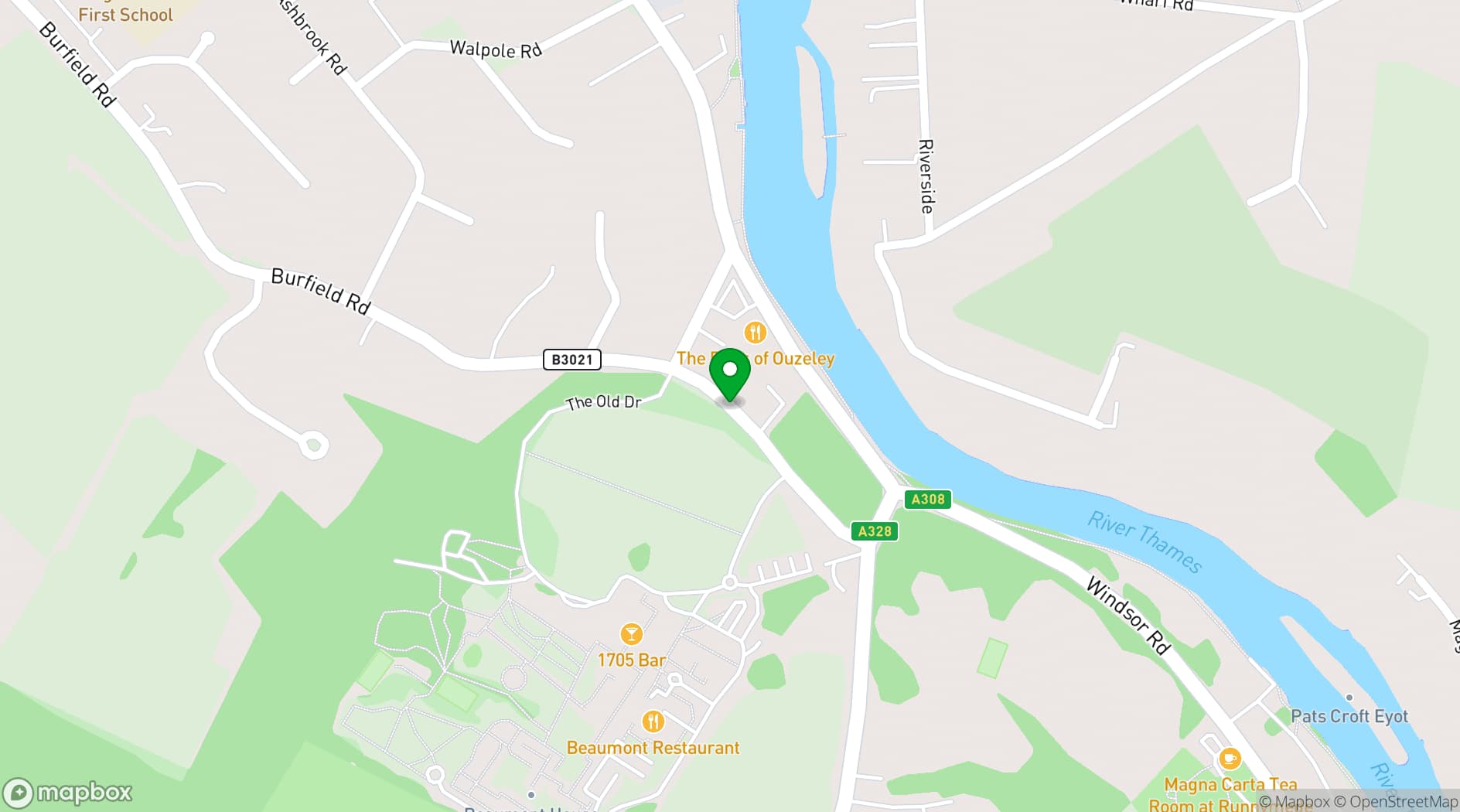 Map showing De Vere Beaumont Estate