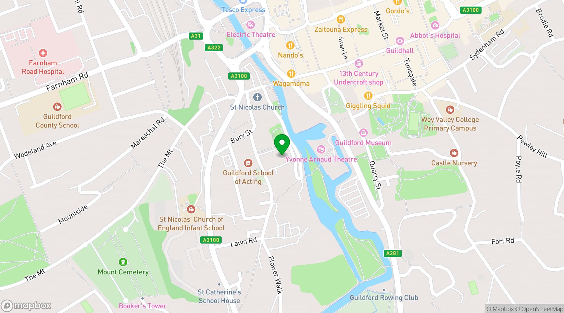 Map showing Guildford Baptist Church