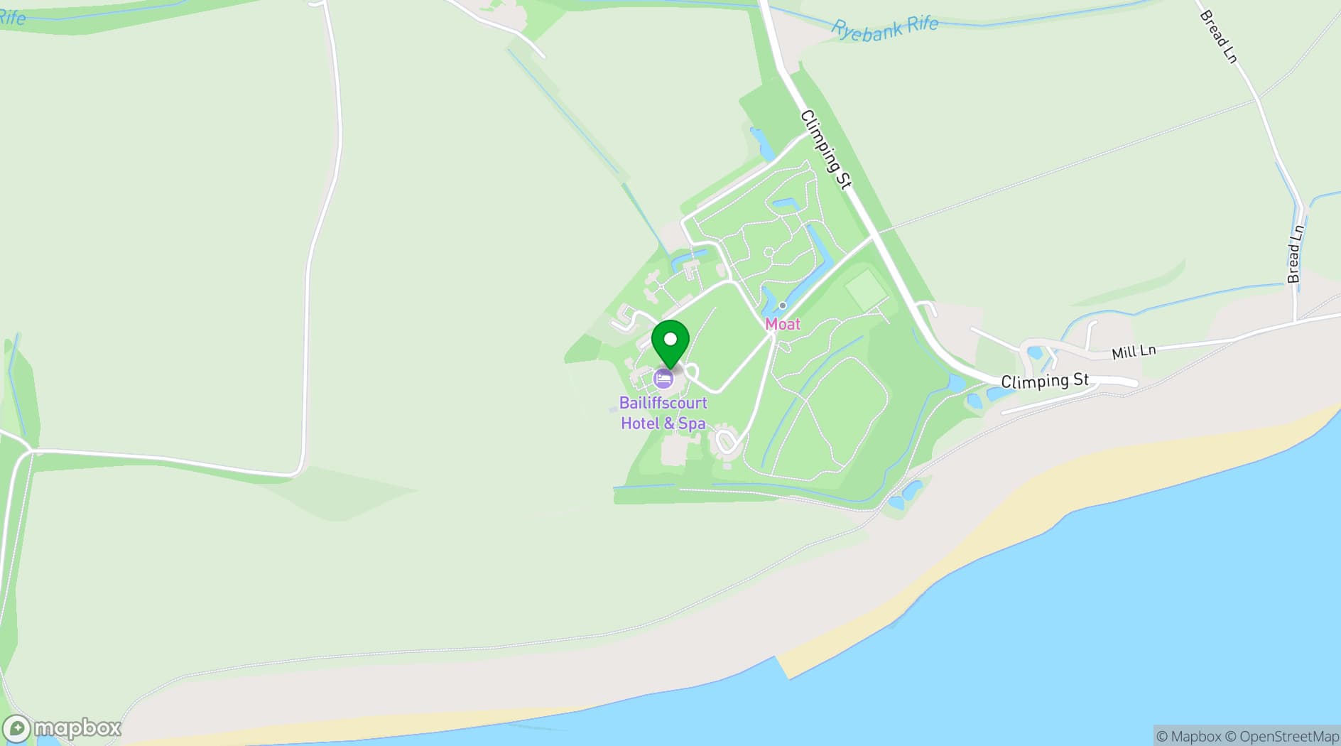 Map showing Bailiffscourt Hotel & Spa