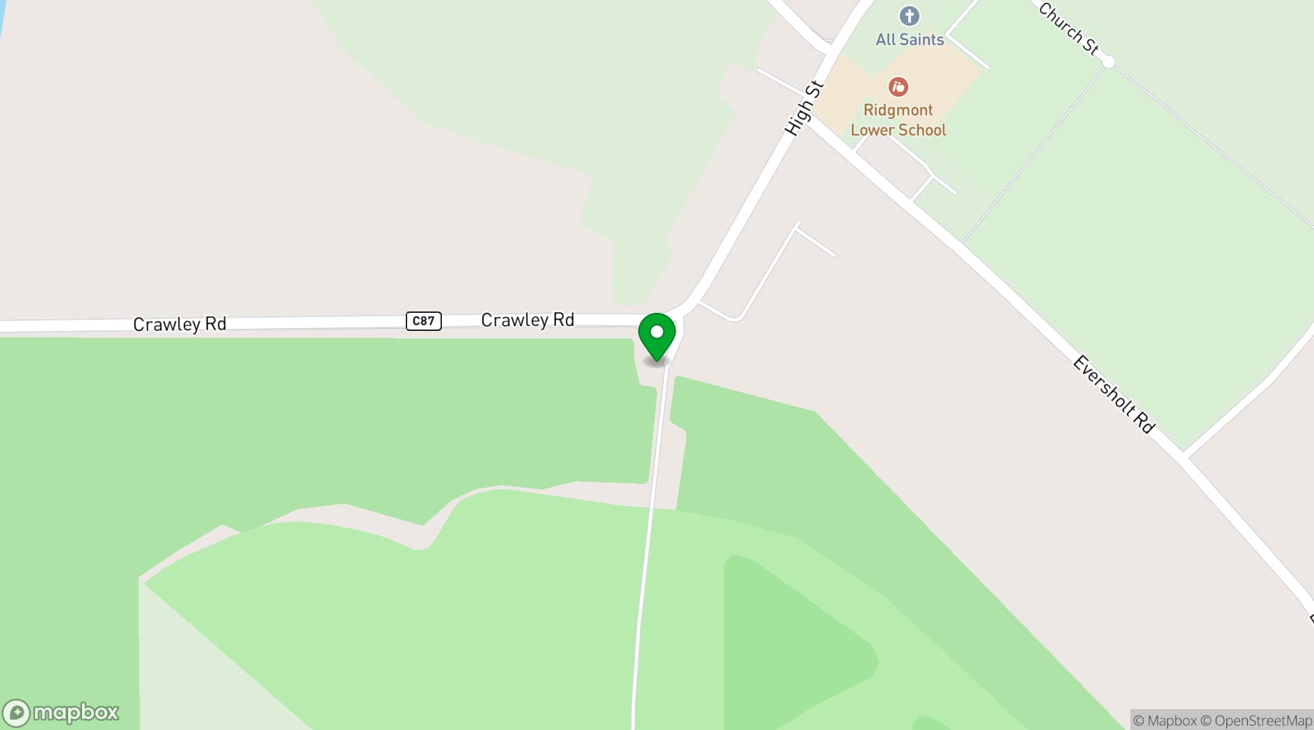 Map showing Woburn Safari Lodge