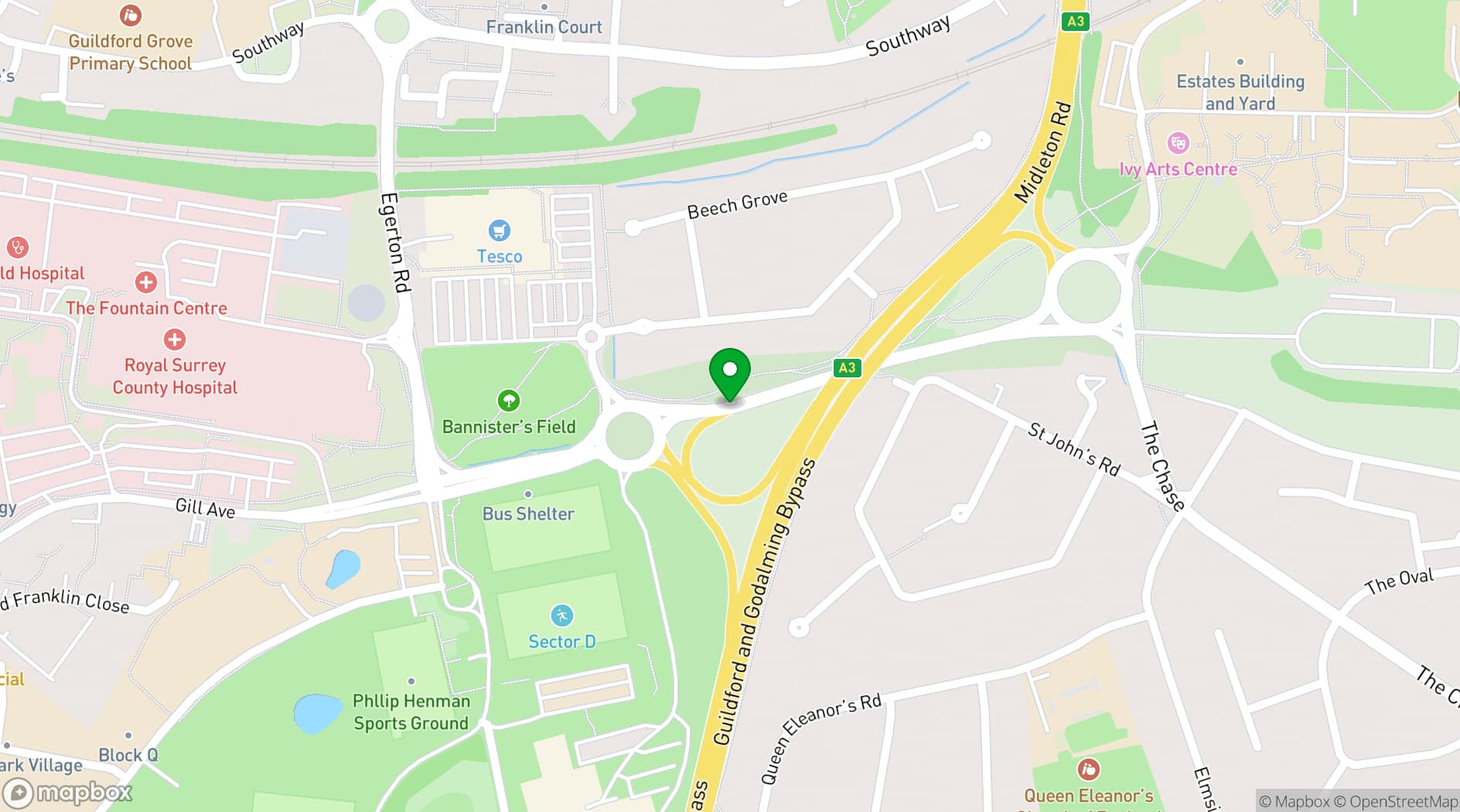 Map showing Holiday Inn Guildford