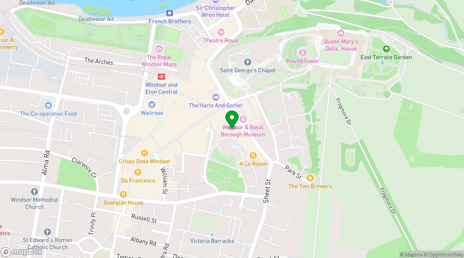 Map showing The Castle Hotel