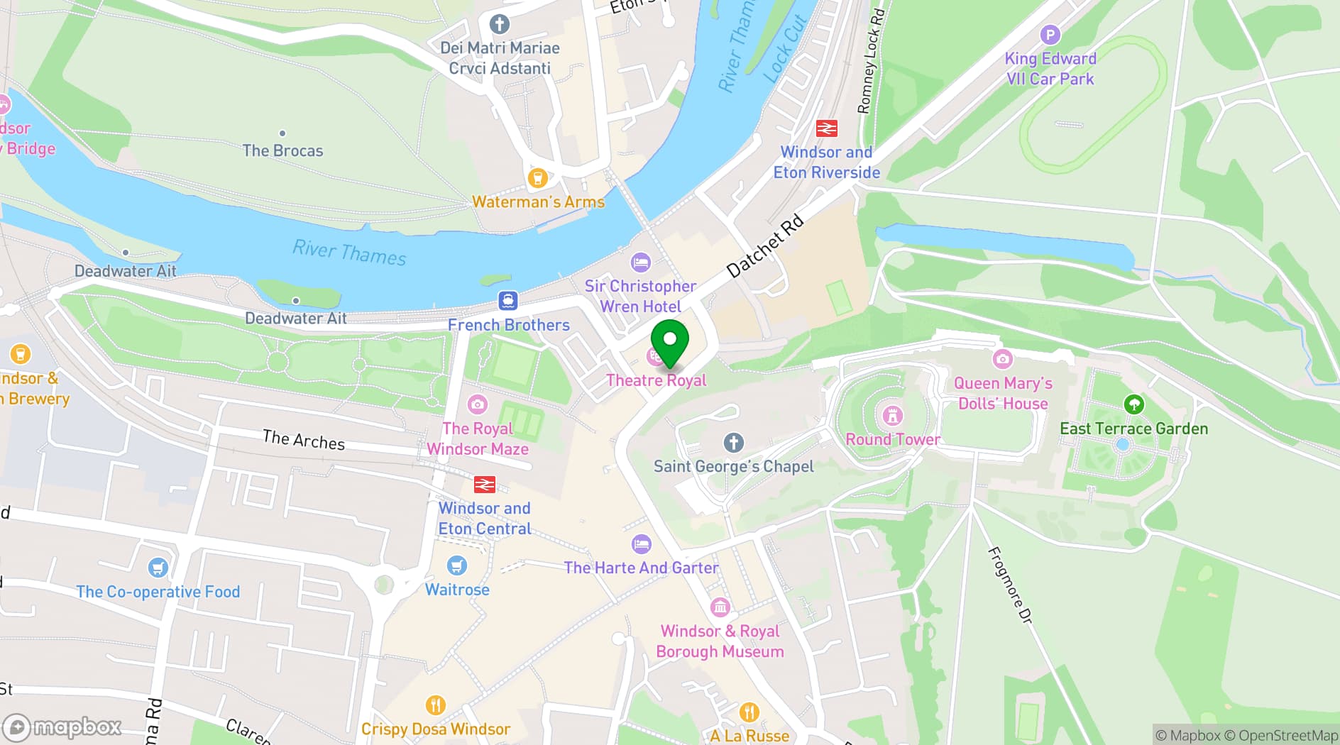 Map showing Theatre Royal Windsor