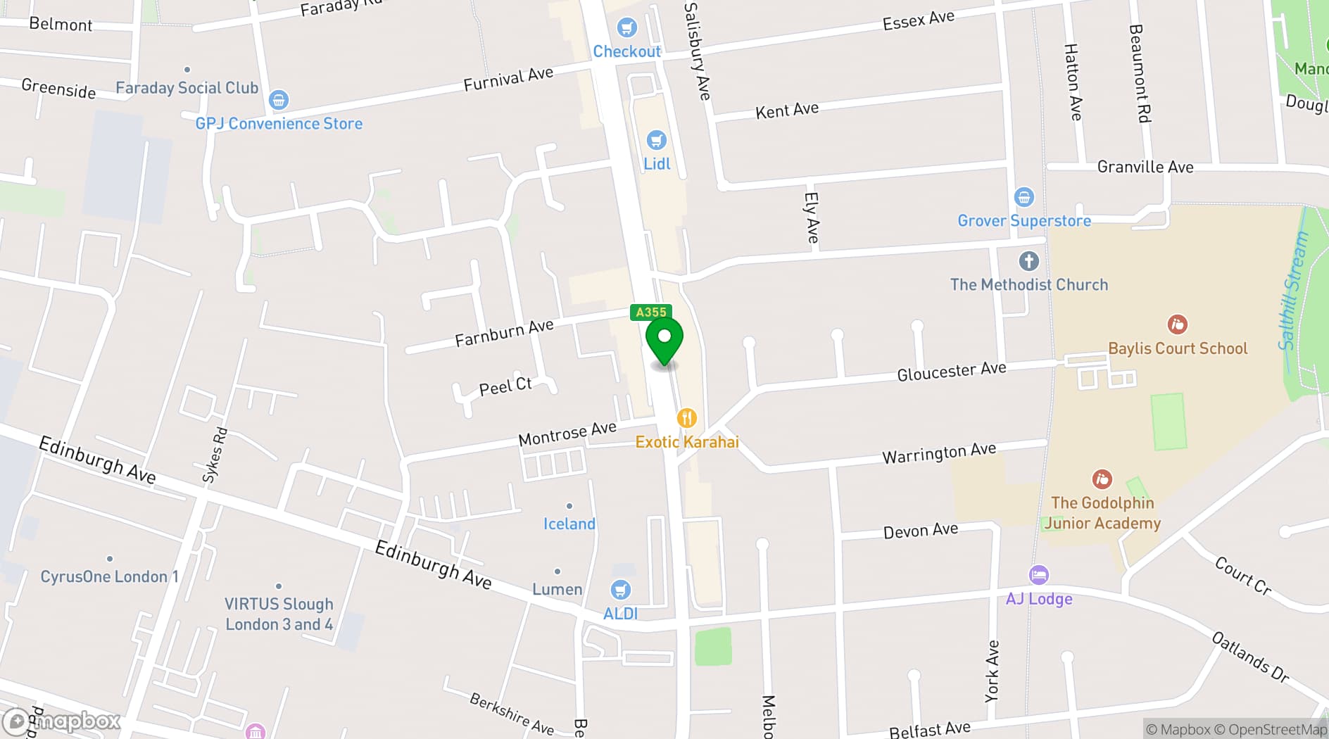 Map showing Northbrook Park