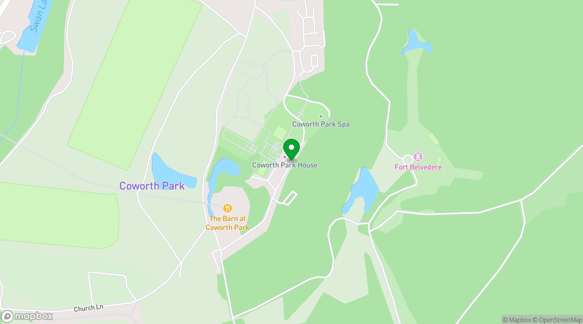 Map showing Coworth Park