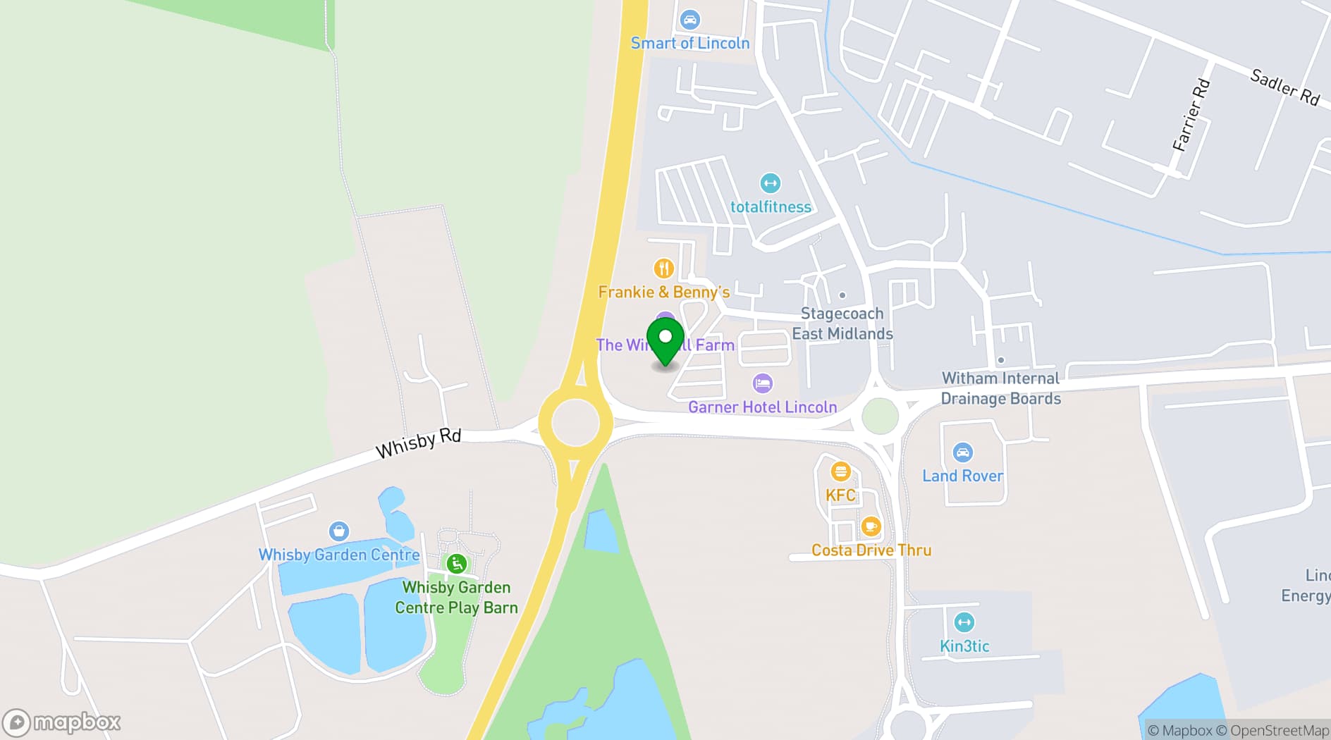 Map showing Windmill Farm Hotel