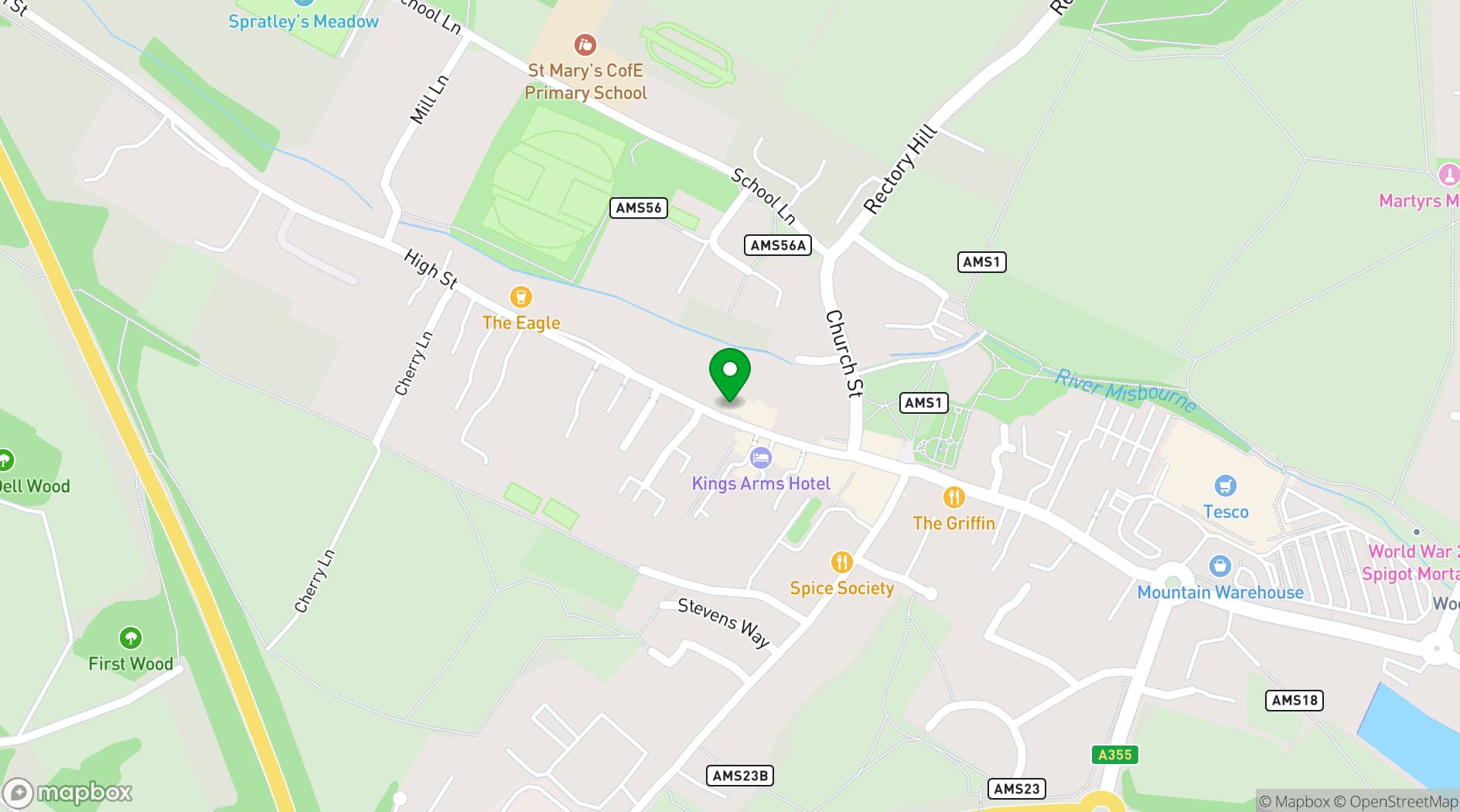 Map showing Amersham Museum