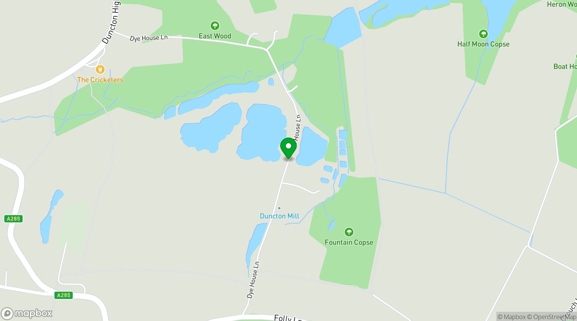 Map showing Duncton Mill Events