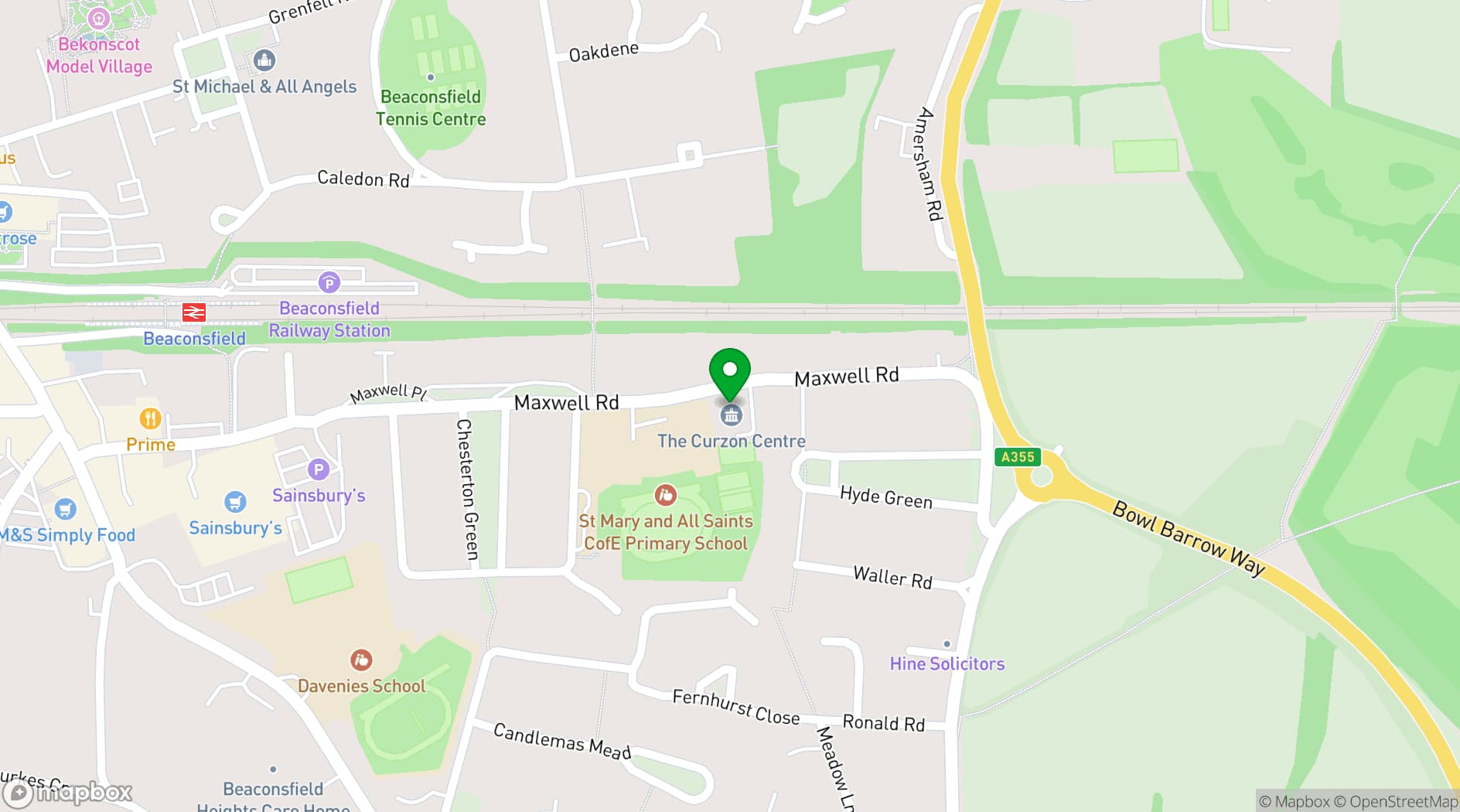 Map showing The Curzon Centre