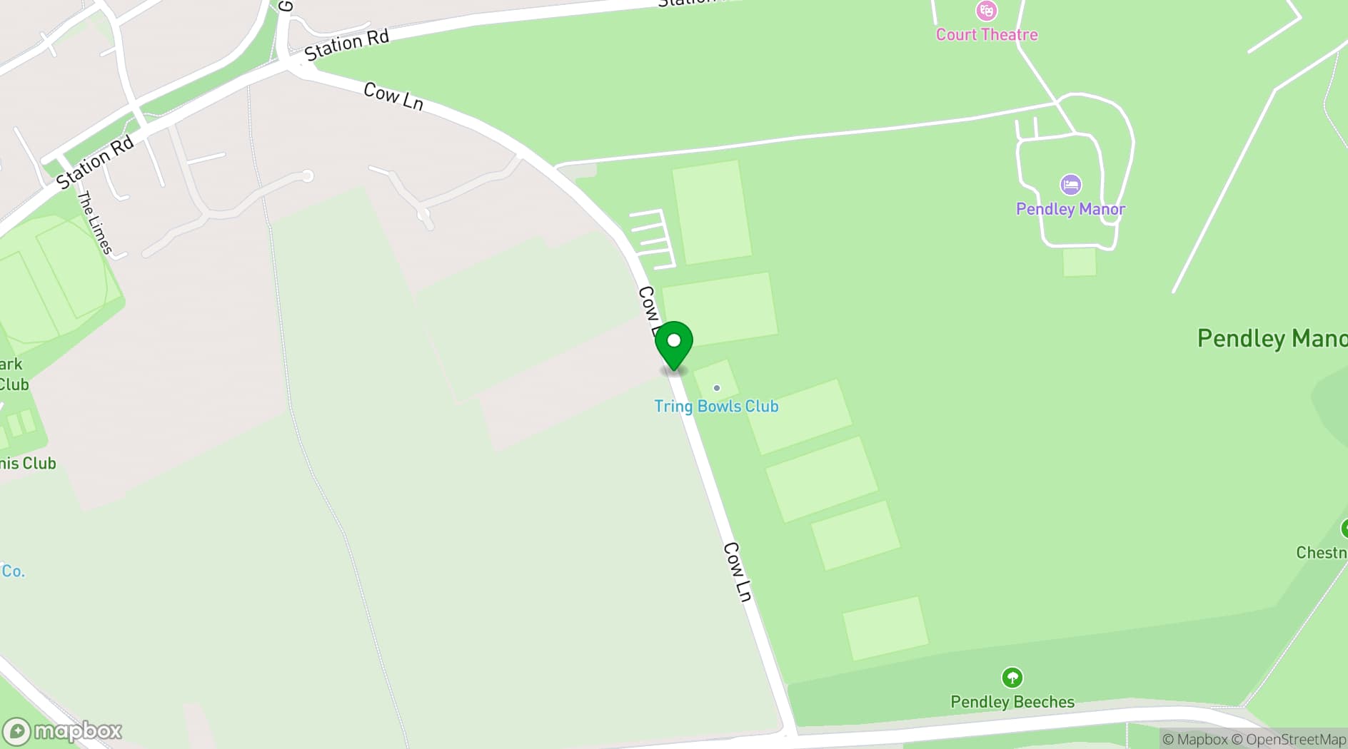 Map showing Pendley Manor