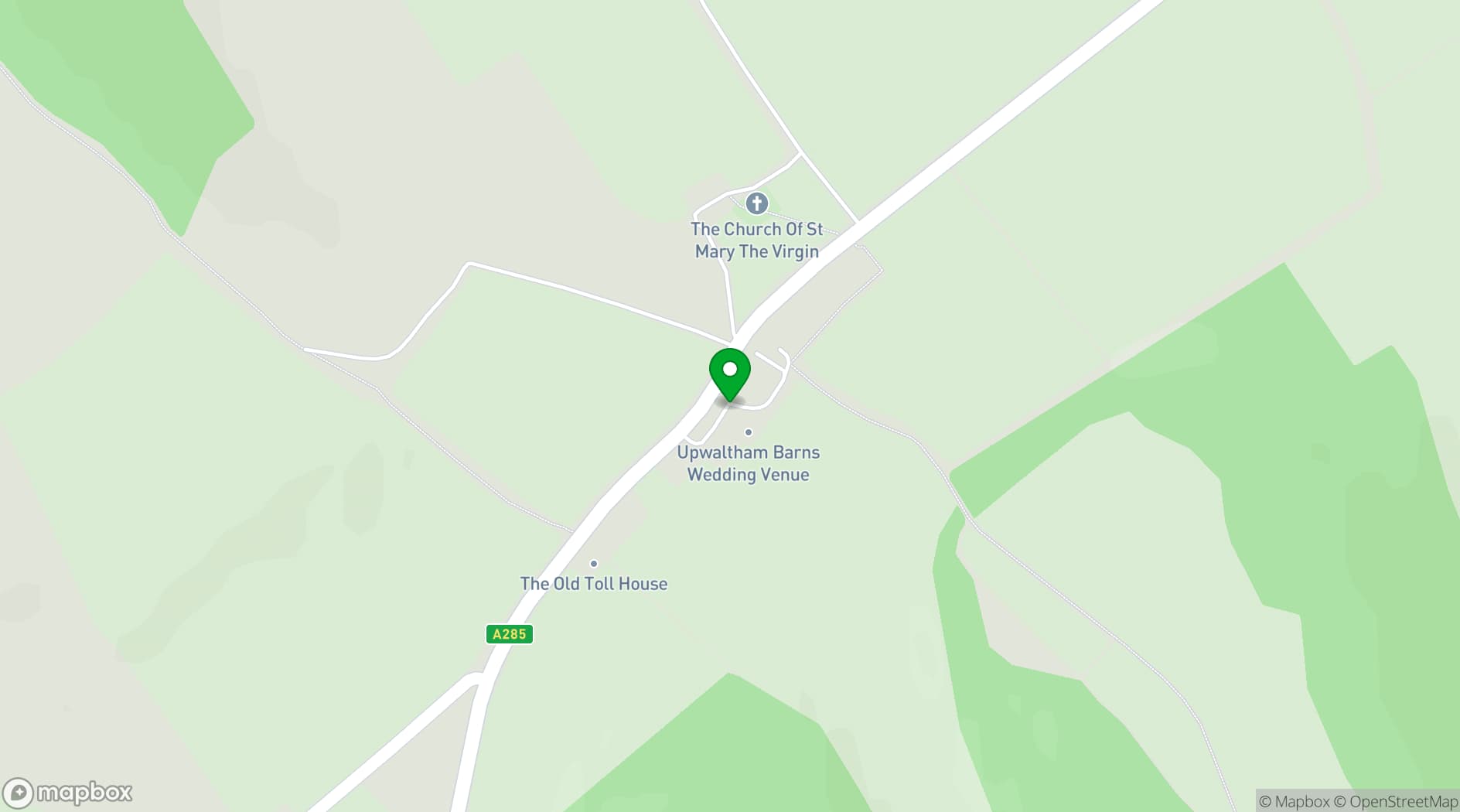 Map showing Upwaltham Barns