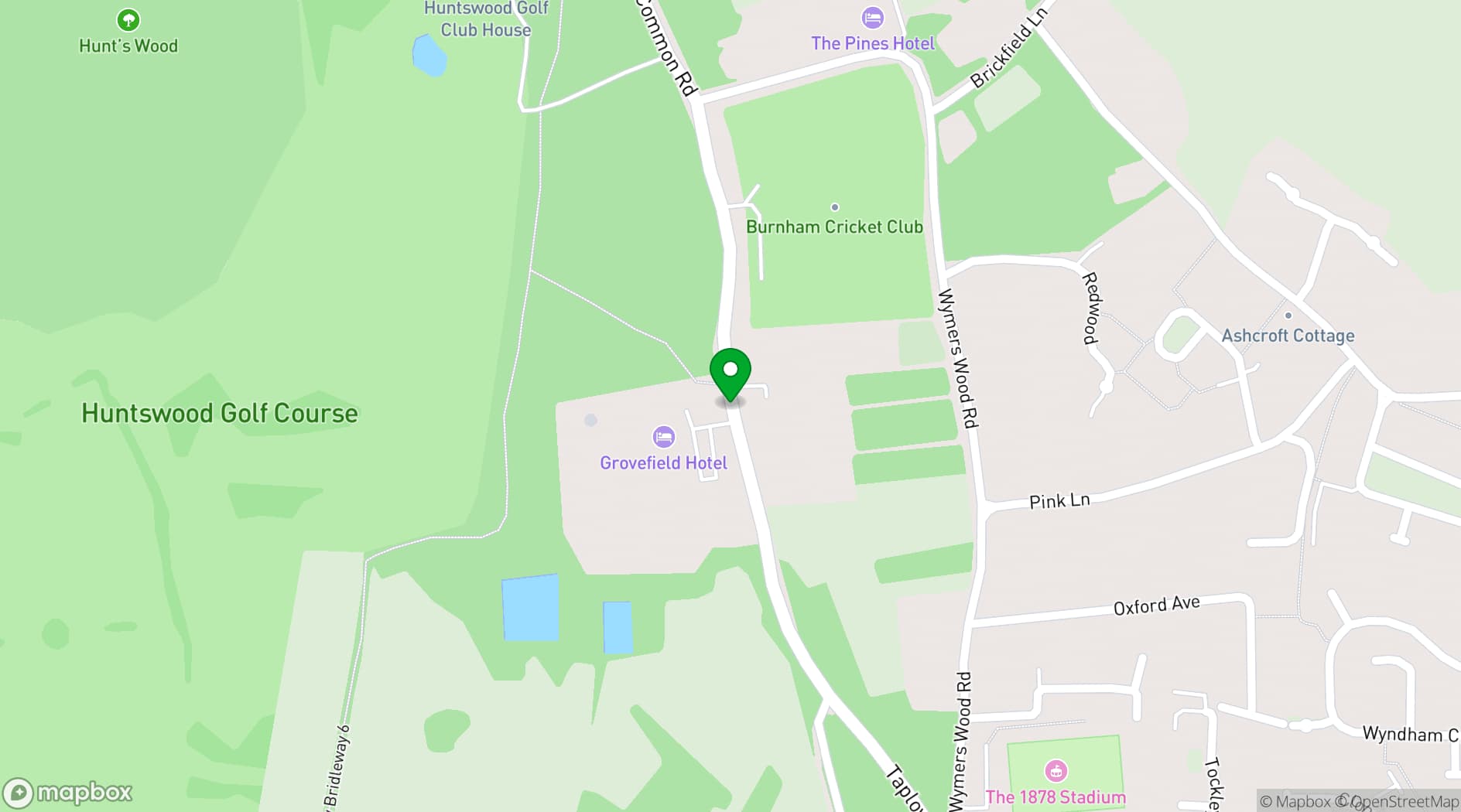 Map showing Grovefield House Hotel