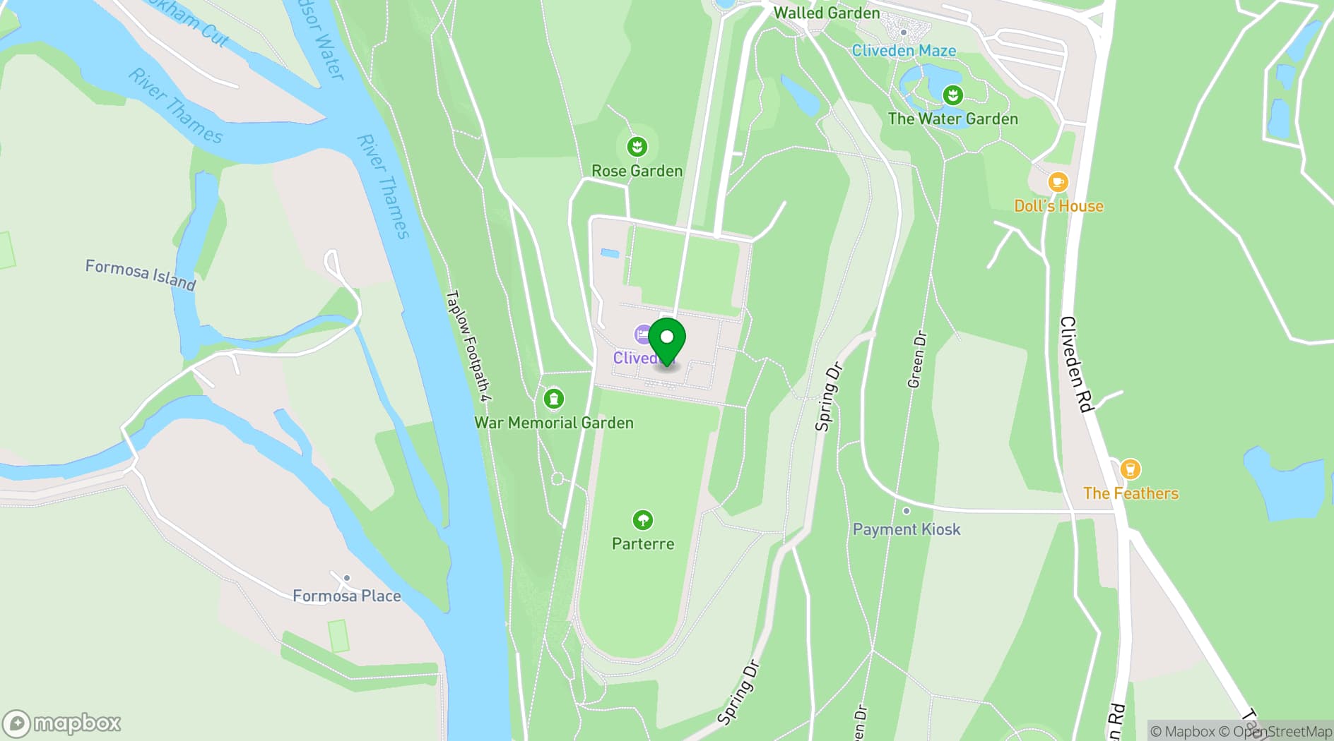 Map showing Cliveden House