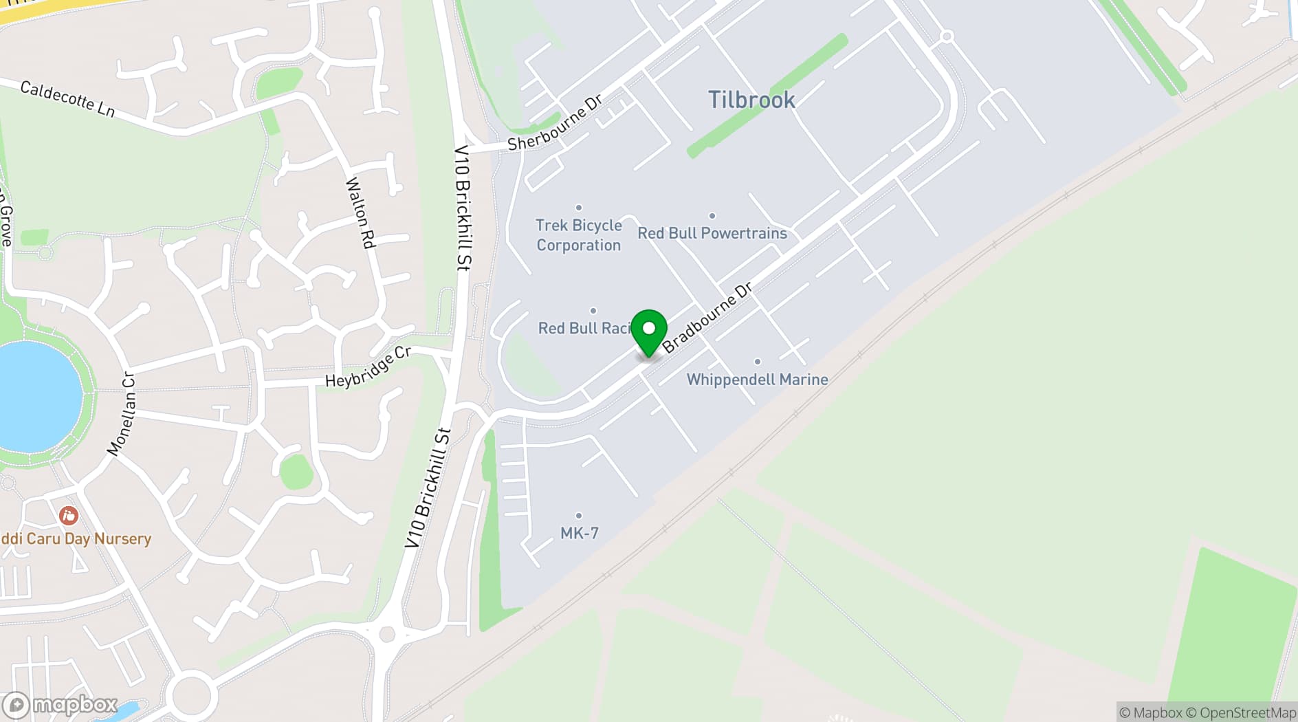 Map showing Red Bull Racing Formula One Team