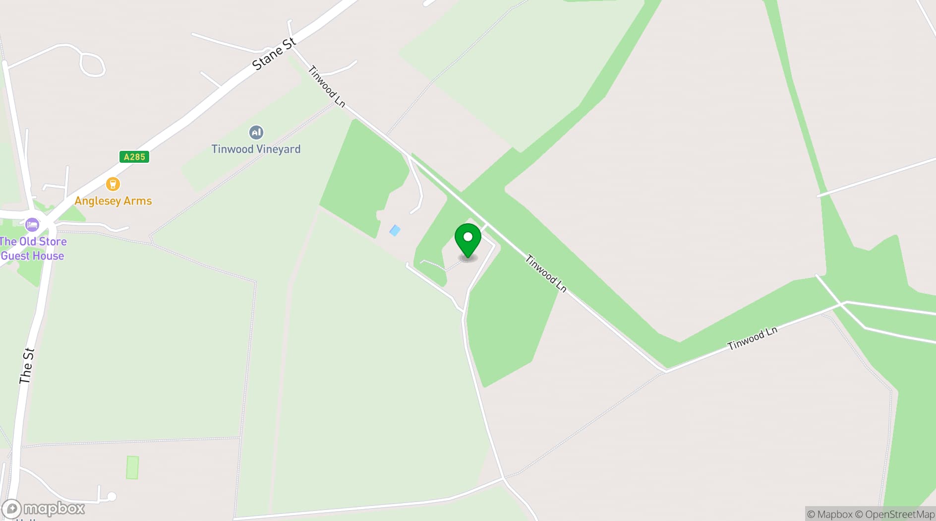 Map showing Tinwood Estate