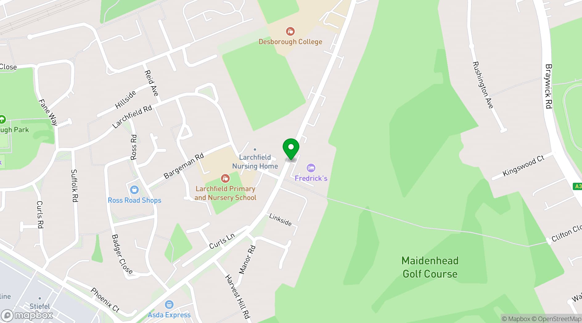 Map showing Fredrick's Hotel Restaurant and Spa