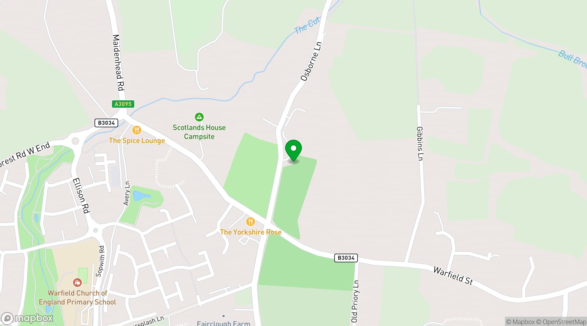 Map showing St Michaels Grange Barn