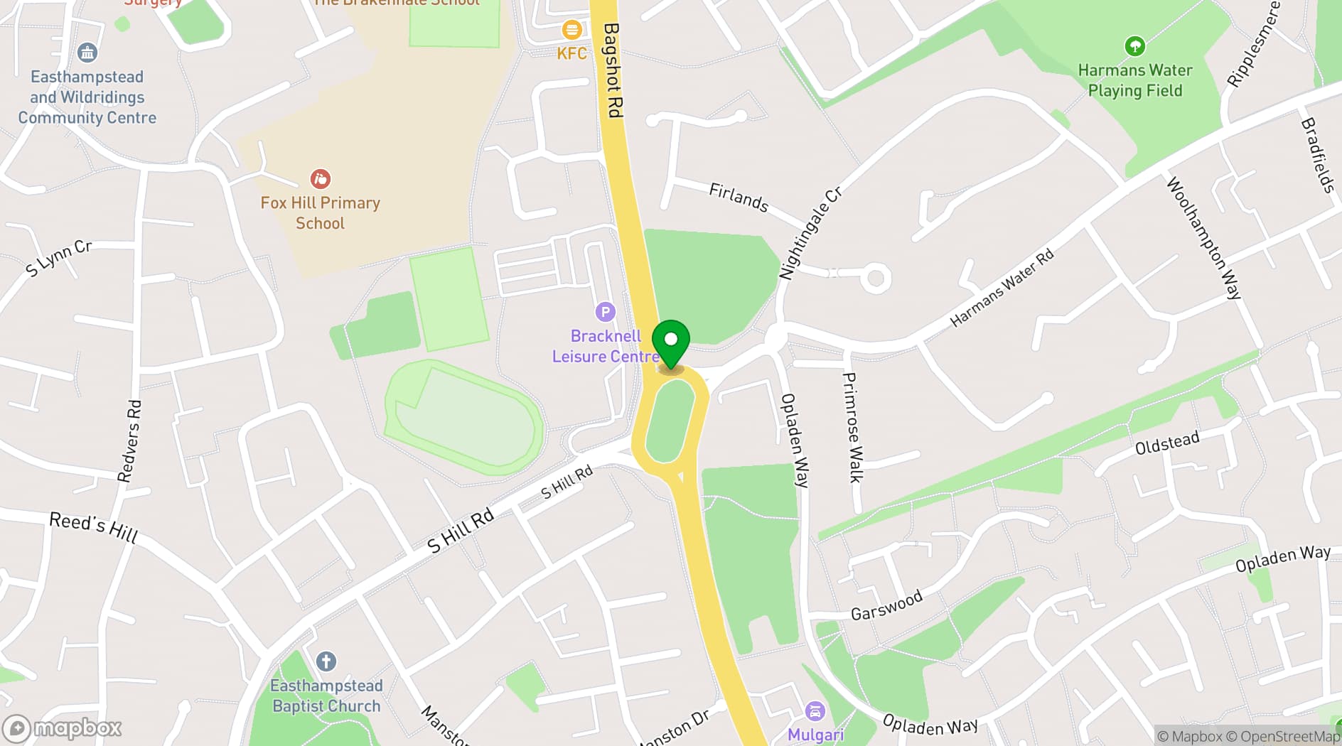 Map showing Macdonald Berystede Hotel & Spa
