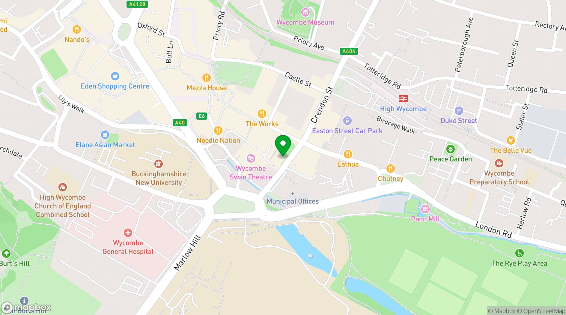 Map showing Patch High Wycombe