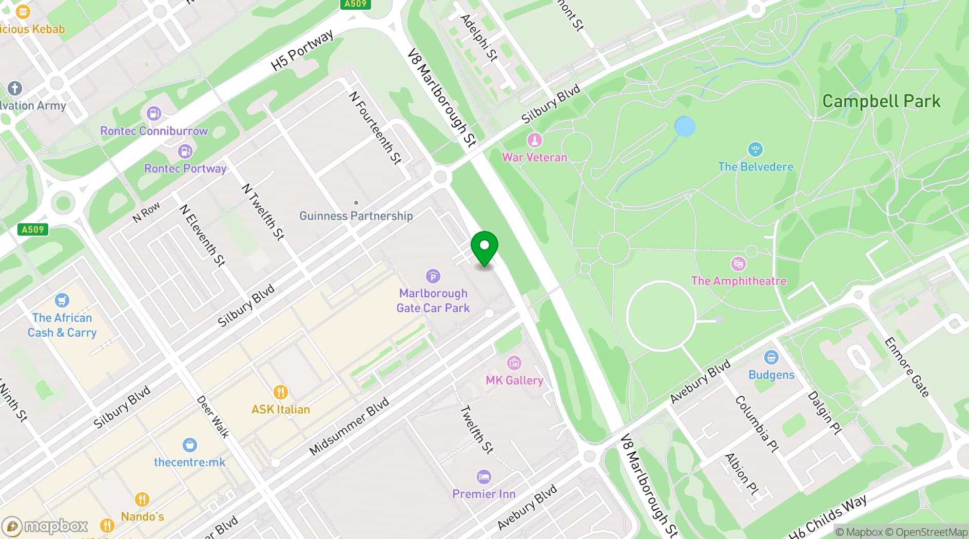 Map showing Hotel La Tour
