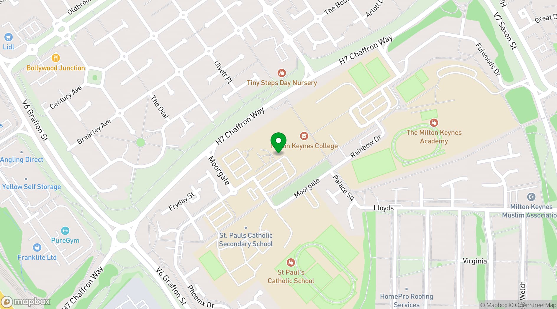 Map showing The Chaffron Centre