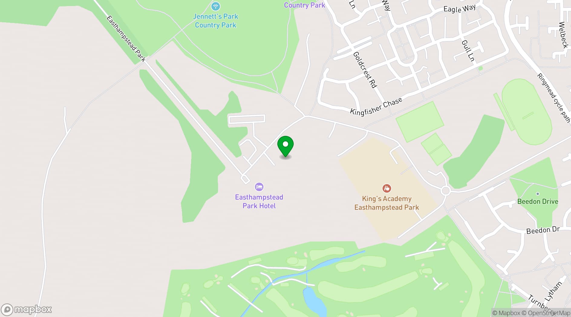Map showing Easthampstead Park Hotel, Wokingham