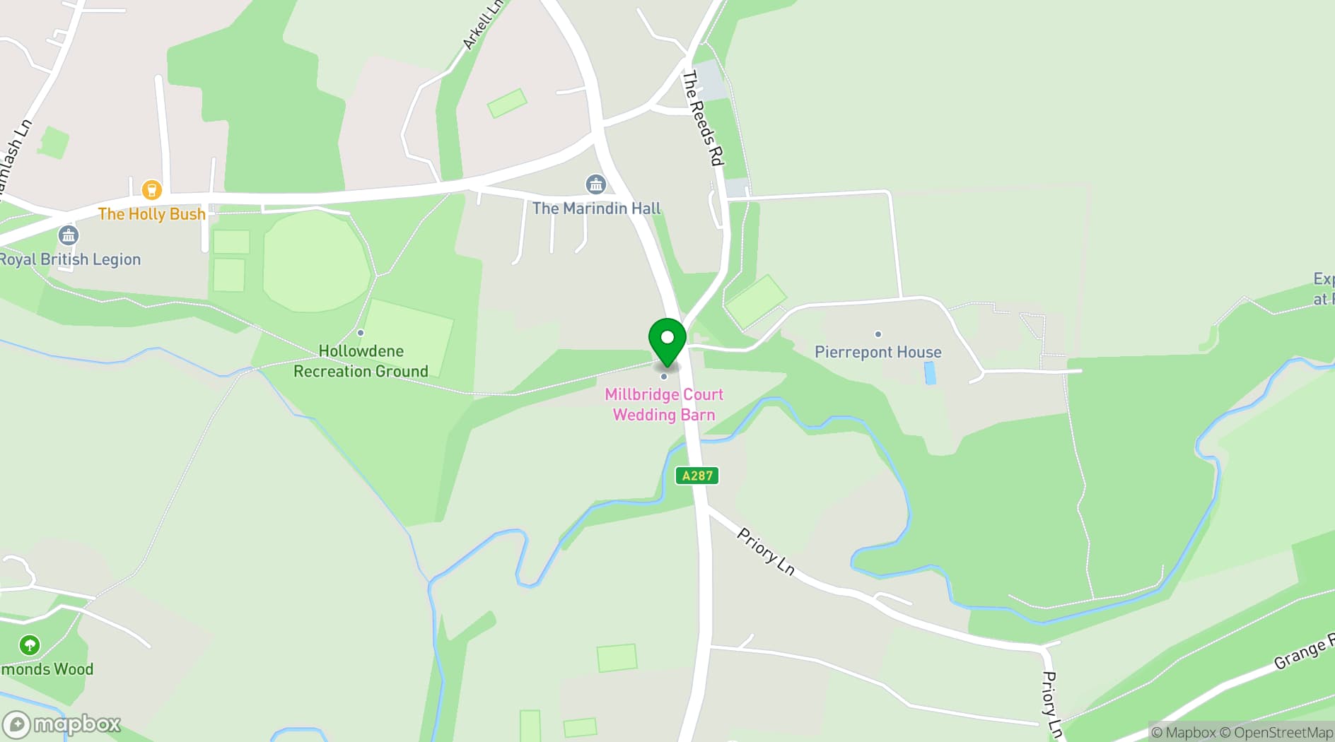 Map showing Millbridge Court (Surrey)