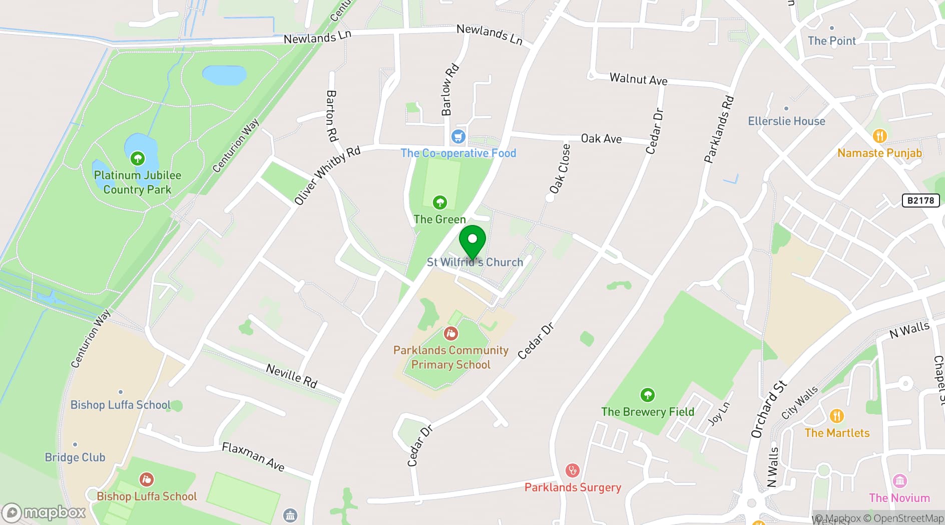 Map showing St Wilfrid's Church Hall