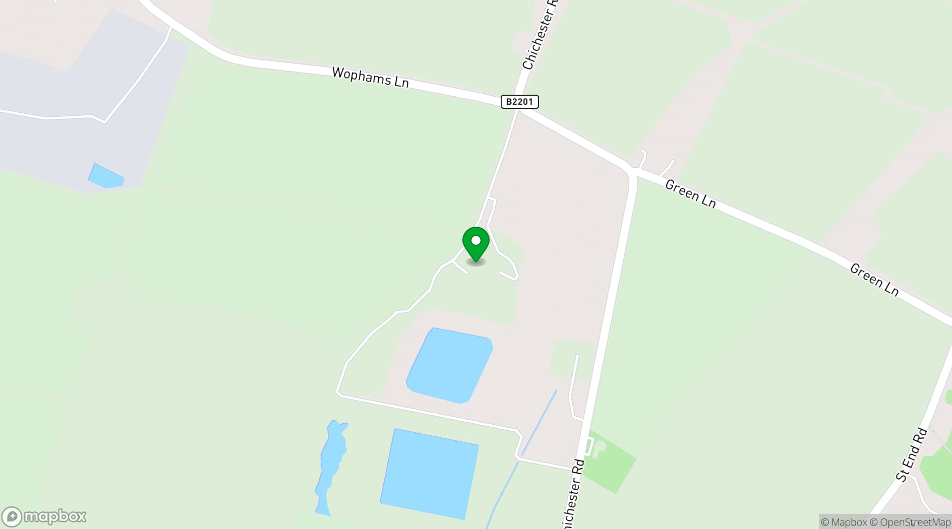 Map showing Southend Barns