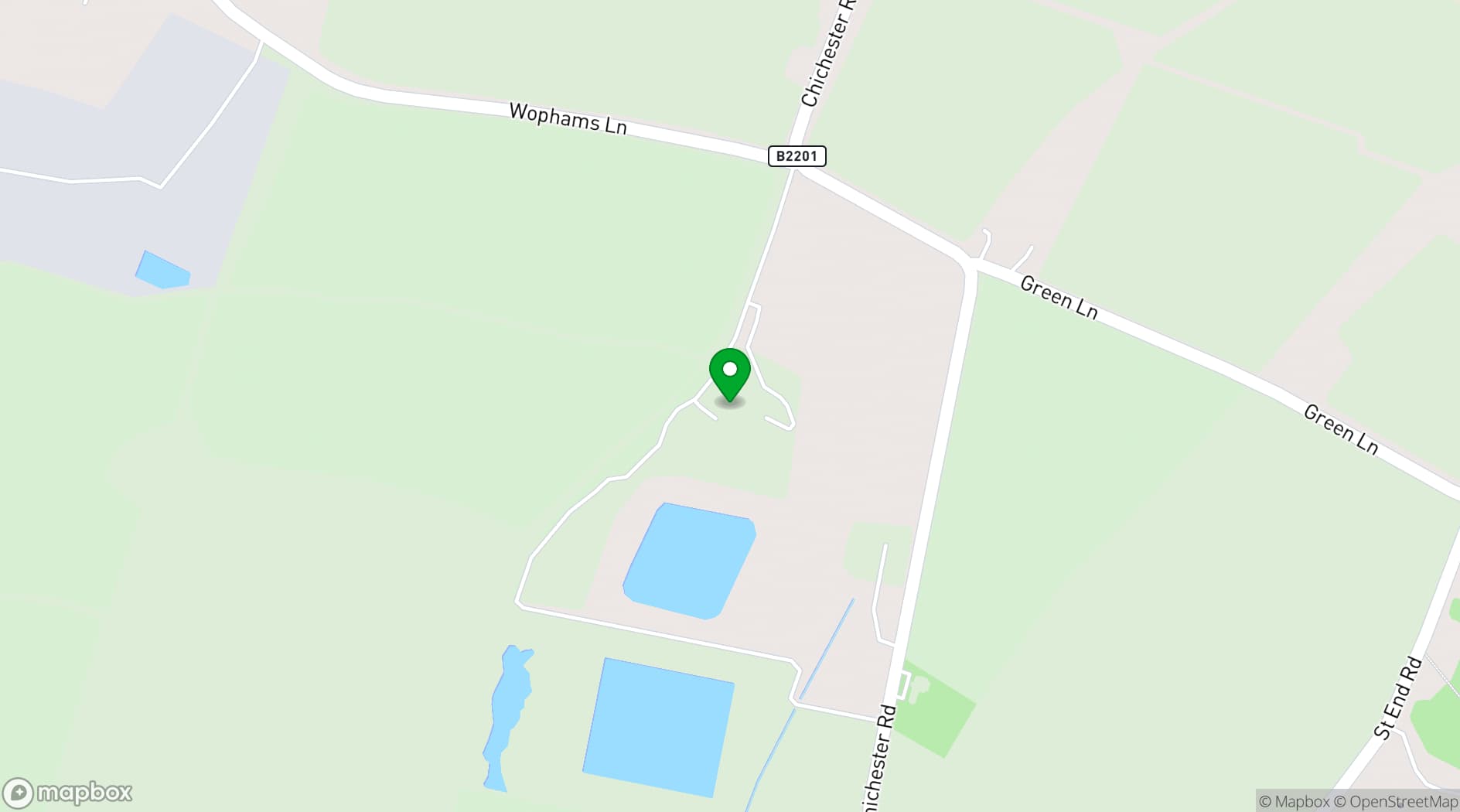 Map showing Southend Barns