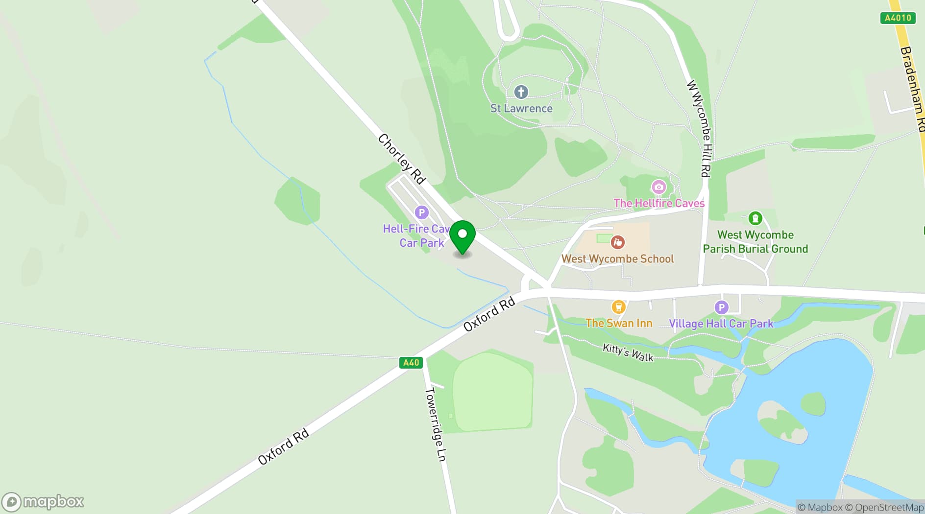 Map showing The Walled Garden West Wycombe