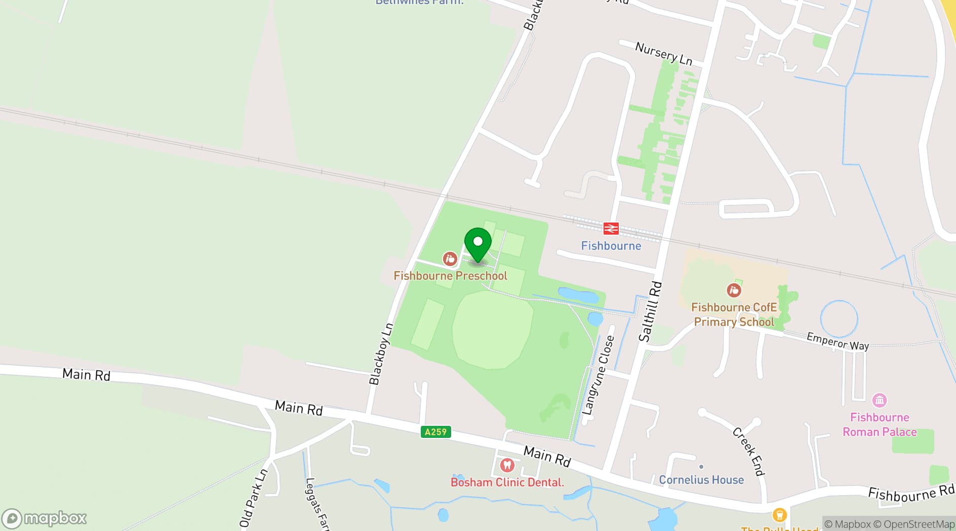 Map showing Fishbourne & District Parish Room