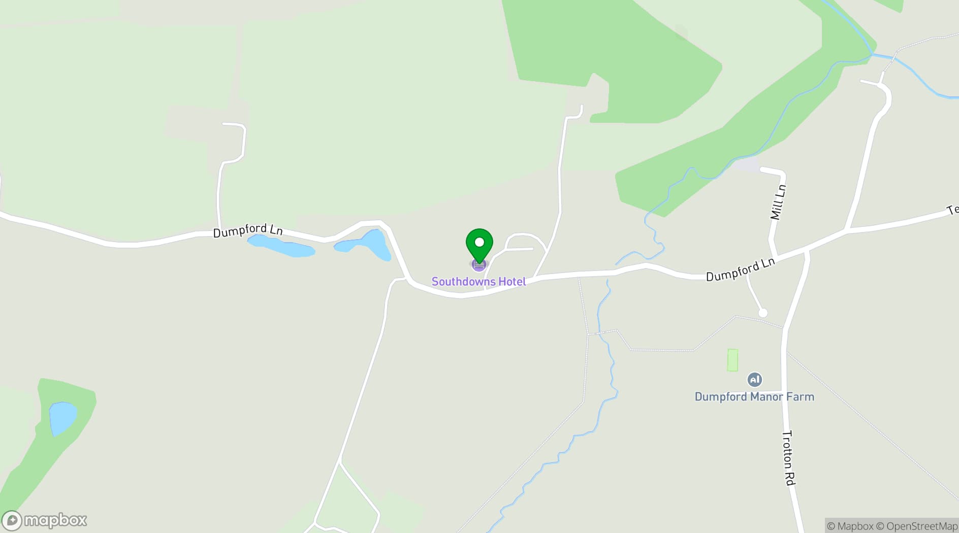 Map showing Southdowns Manor