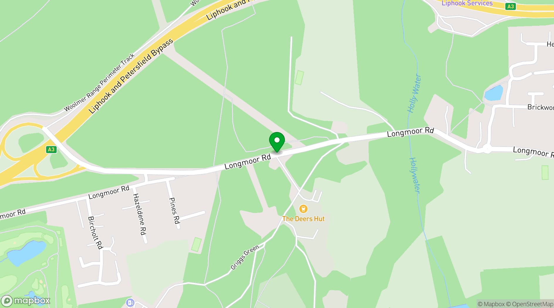 Map showing Old Thorns
