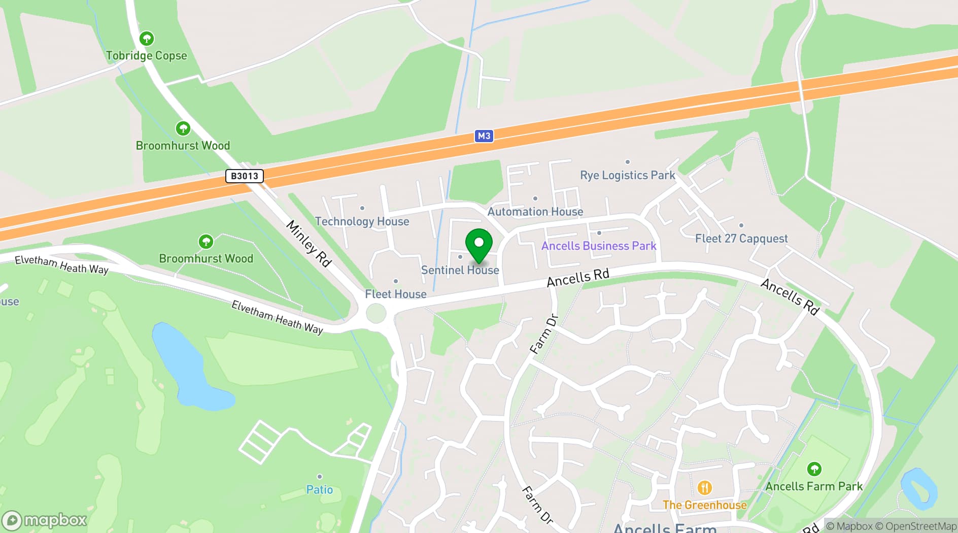 Map showing UBC Fleet - Sentinel House