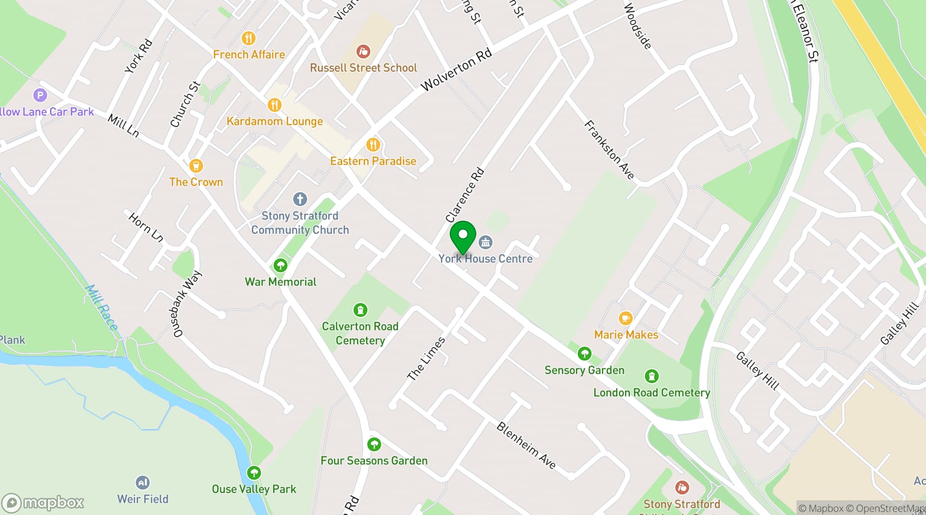 Map showing York House Centre