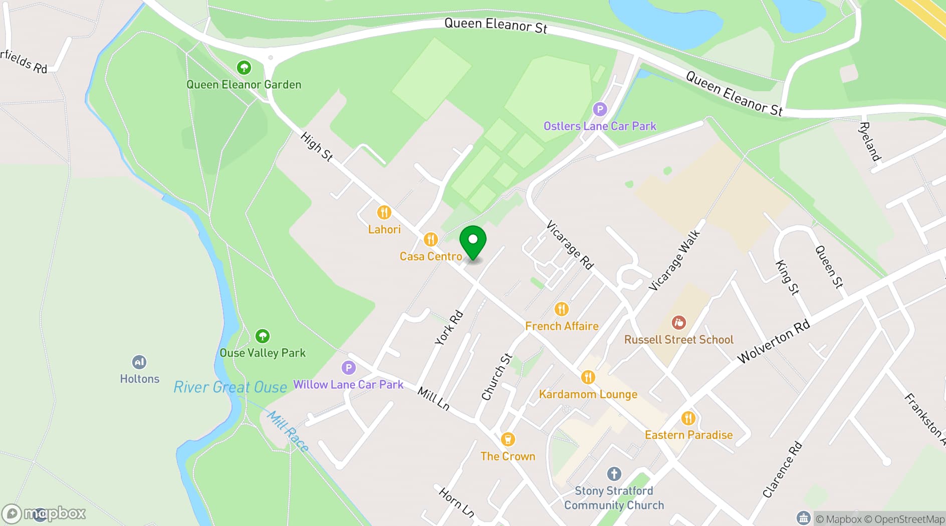 Map showing The Cock Hotel