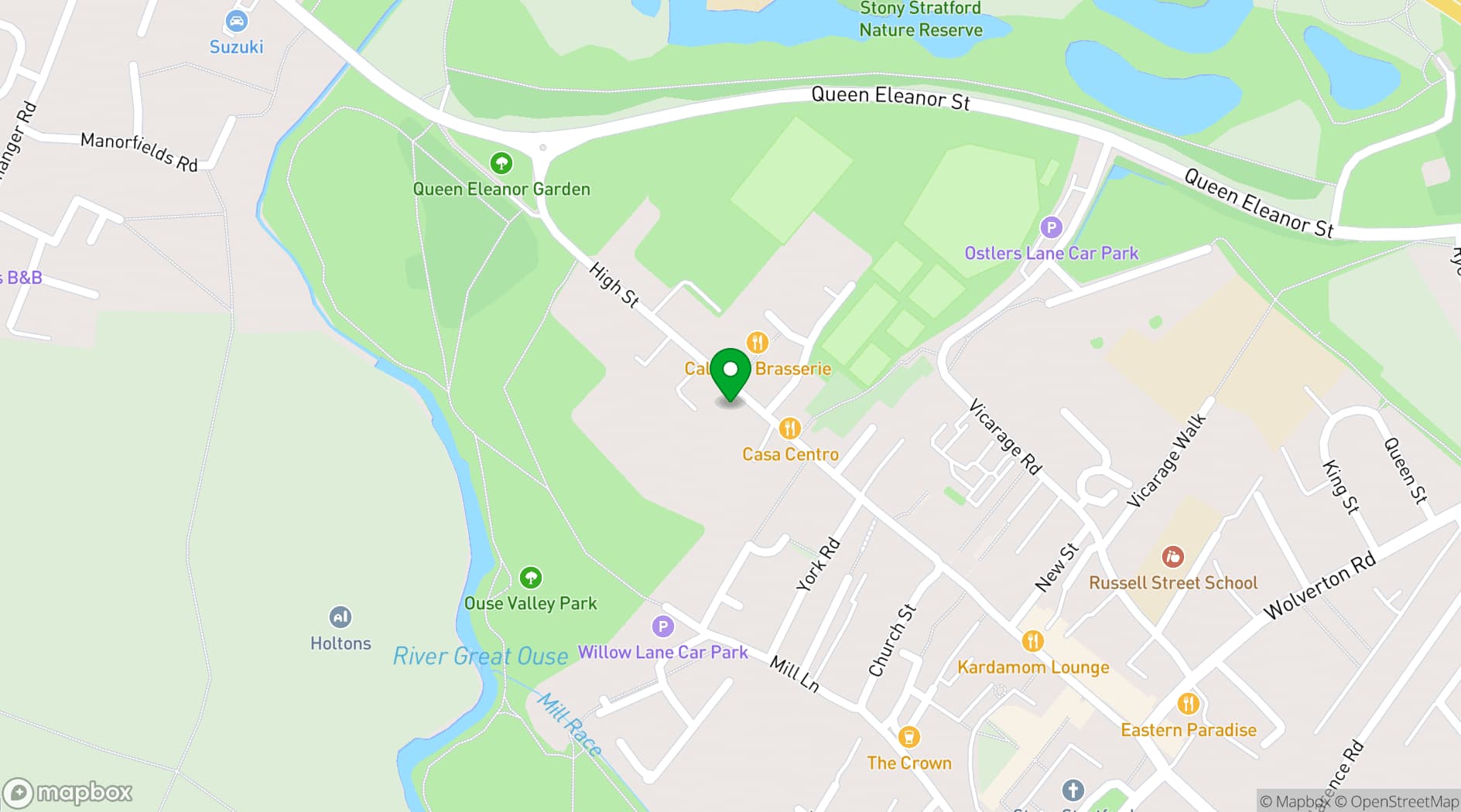 Map showing Casbah Restaurant & Bar