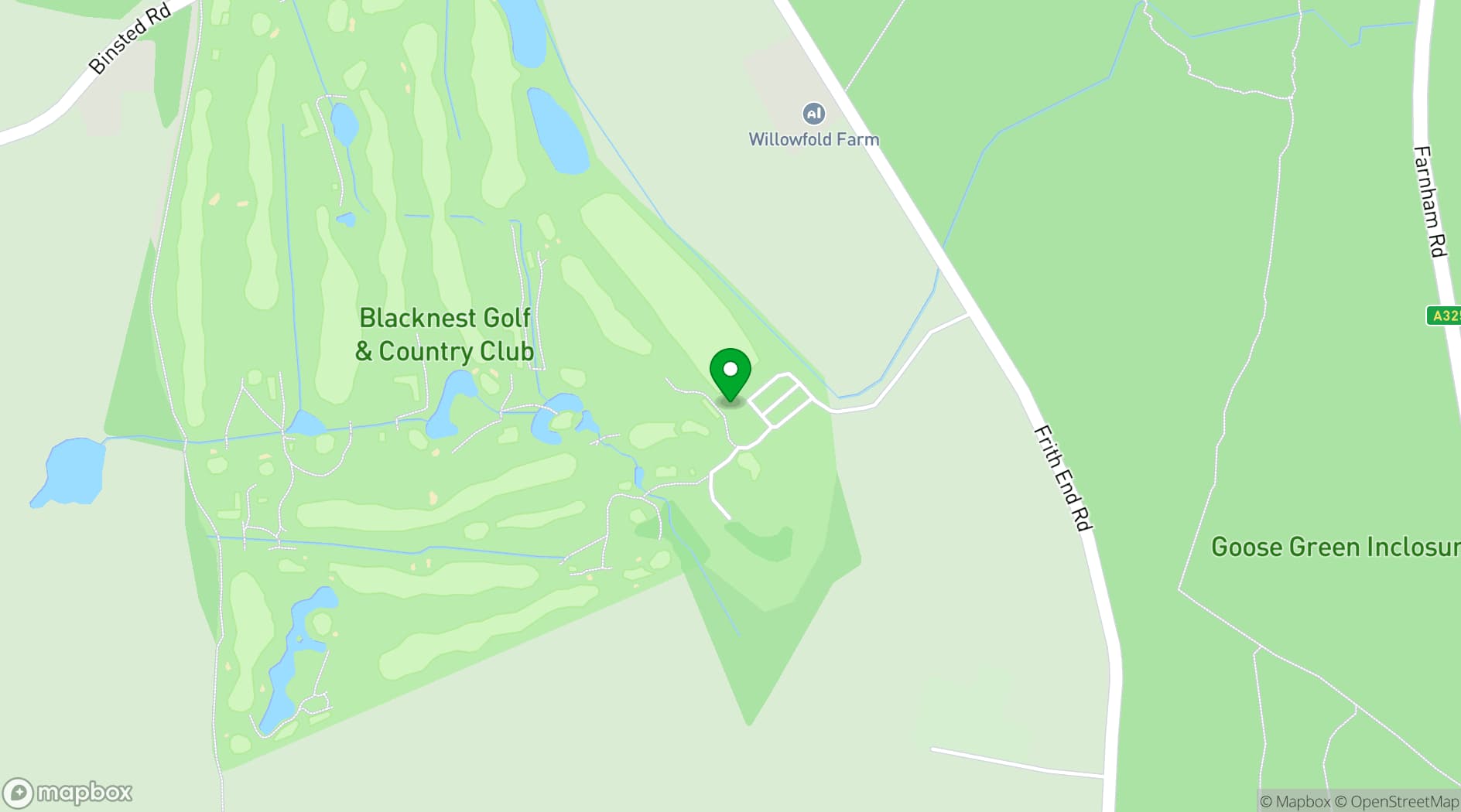 Map showing Blacknest Golf & Country Club