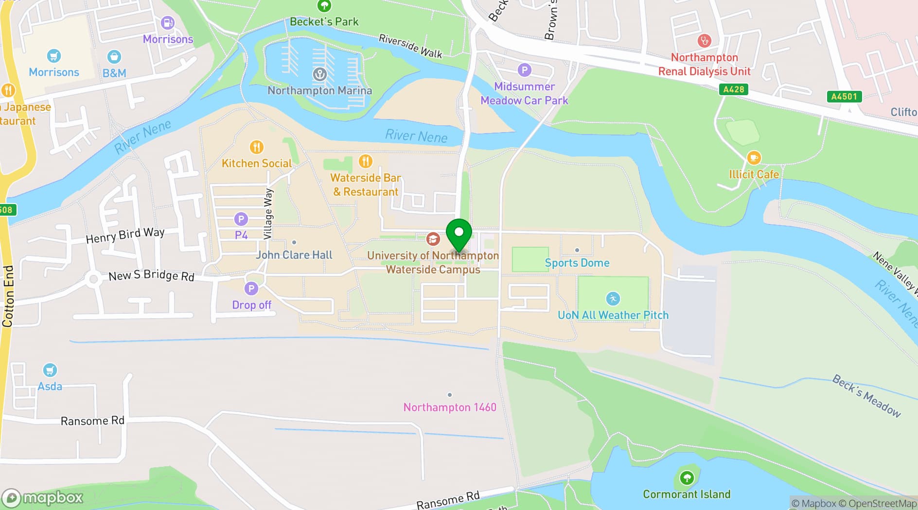Map showing Waterside Campus