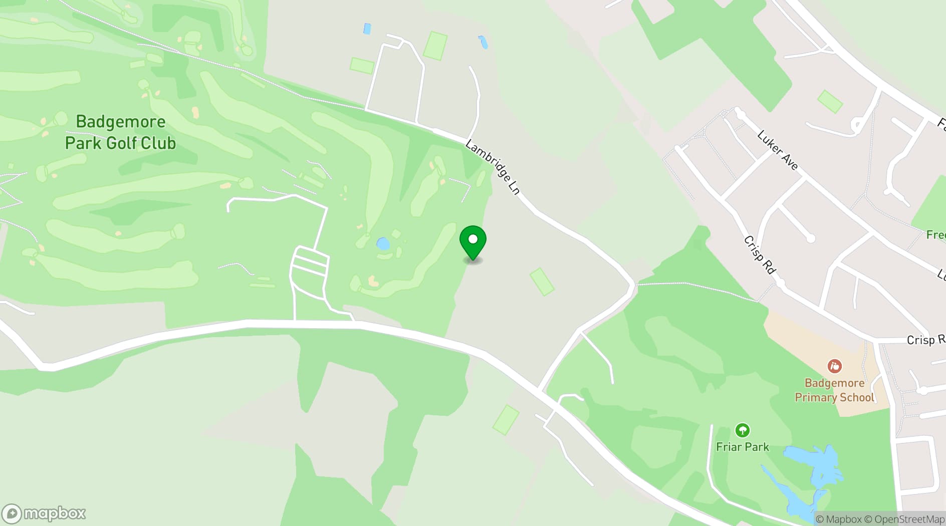 Map showing Badgemore Park