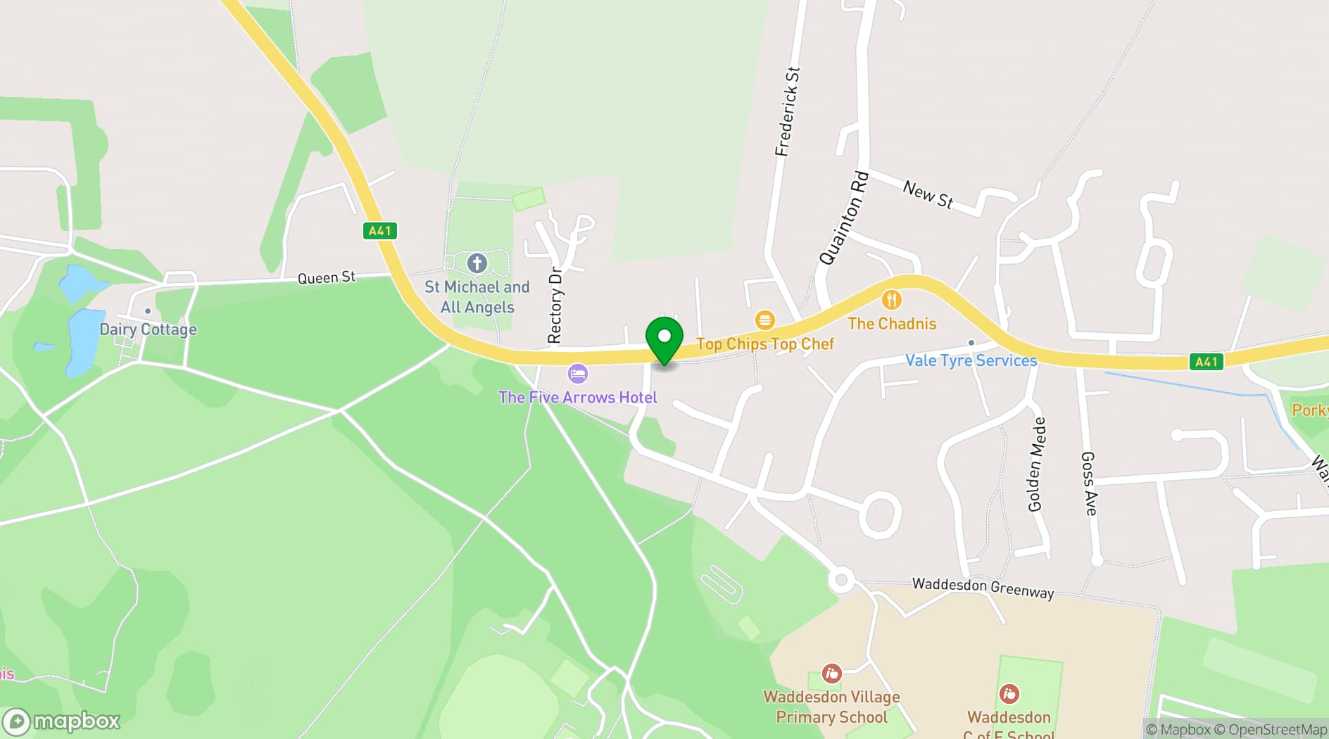 Map showing Waddesdon Hall