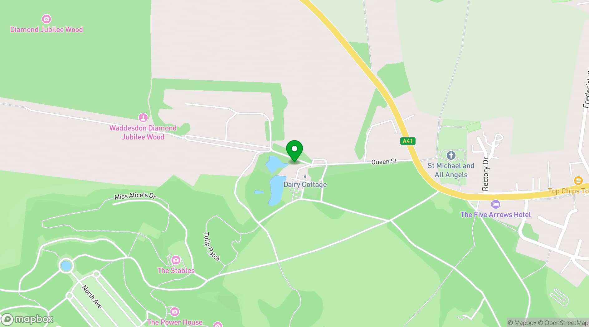 Map showing Waddesdon Private Events