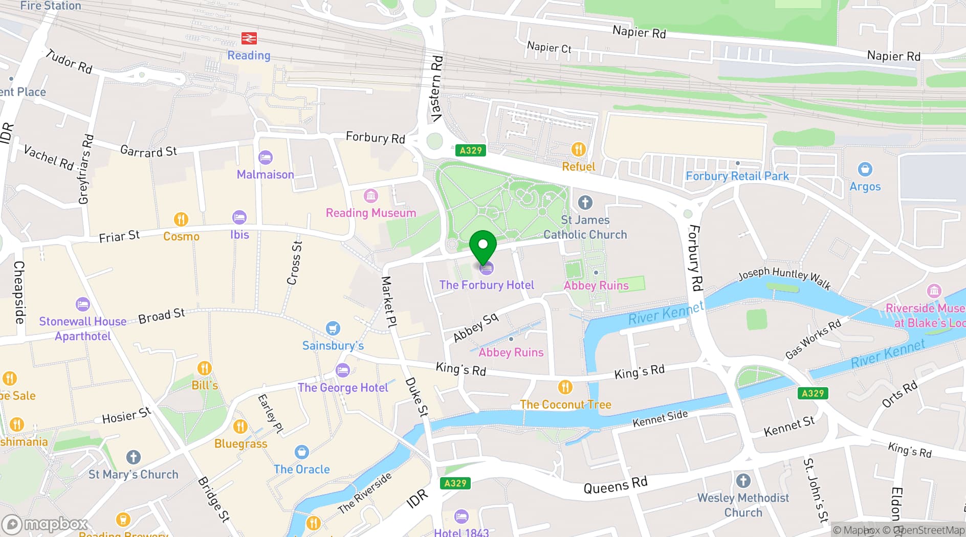 Map showing The Roseate, Reading