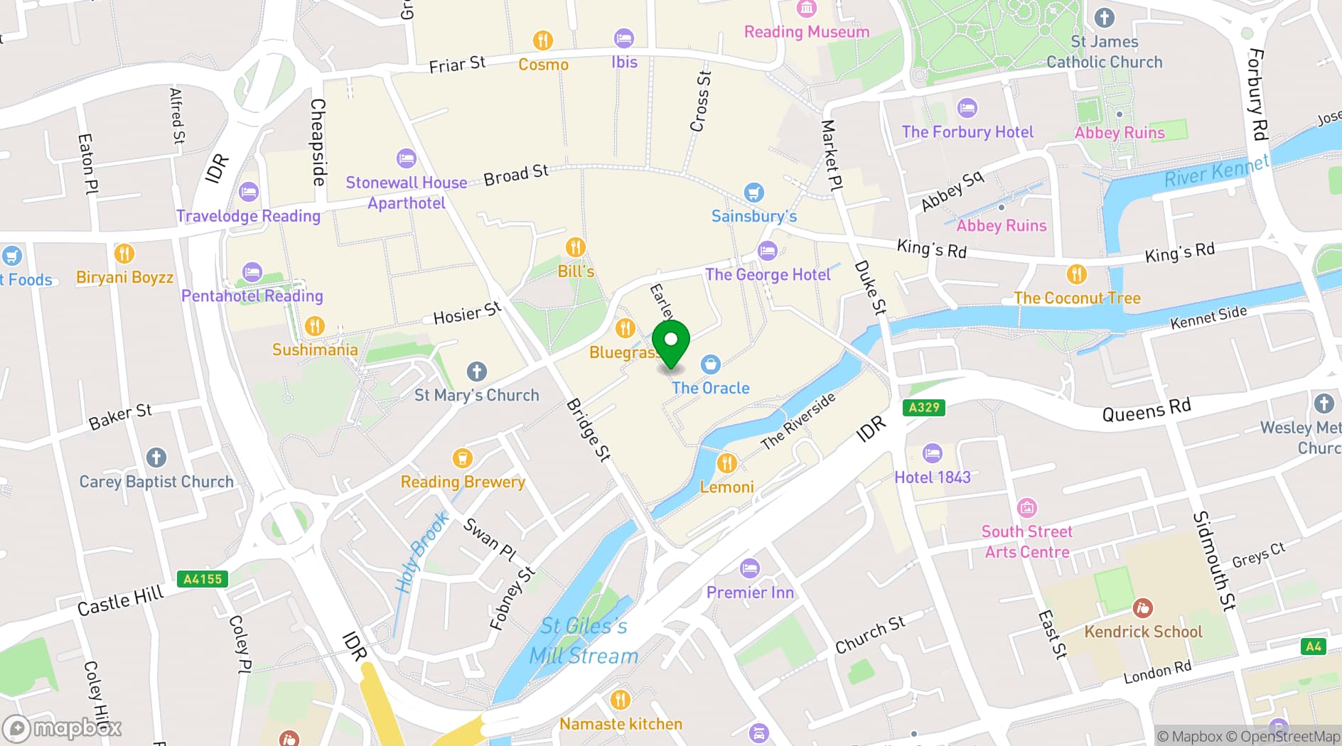 Map showing Las Iguanas Reading