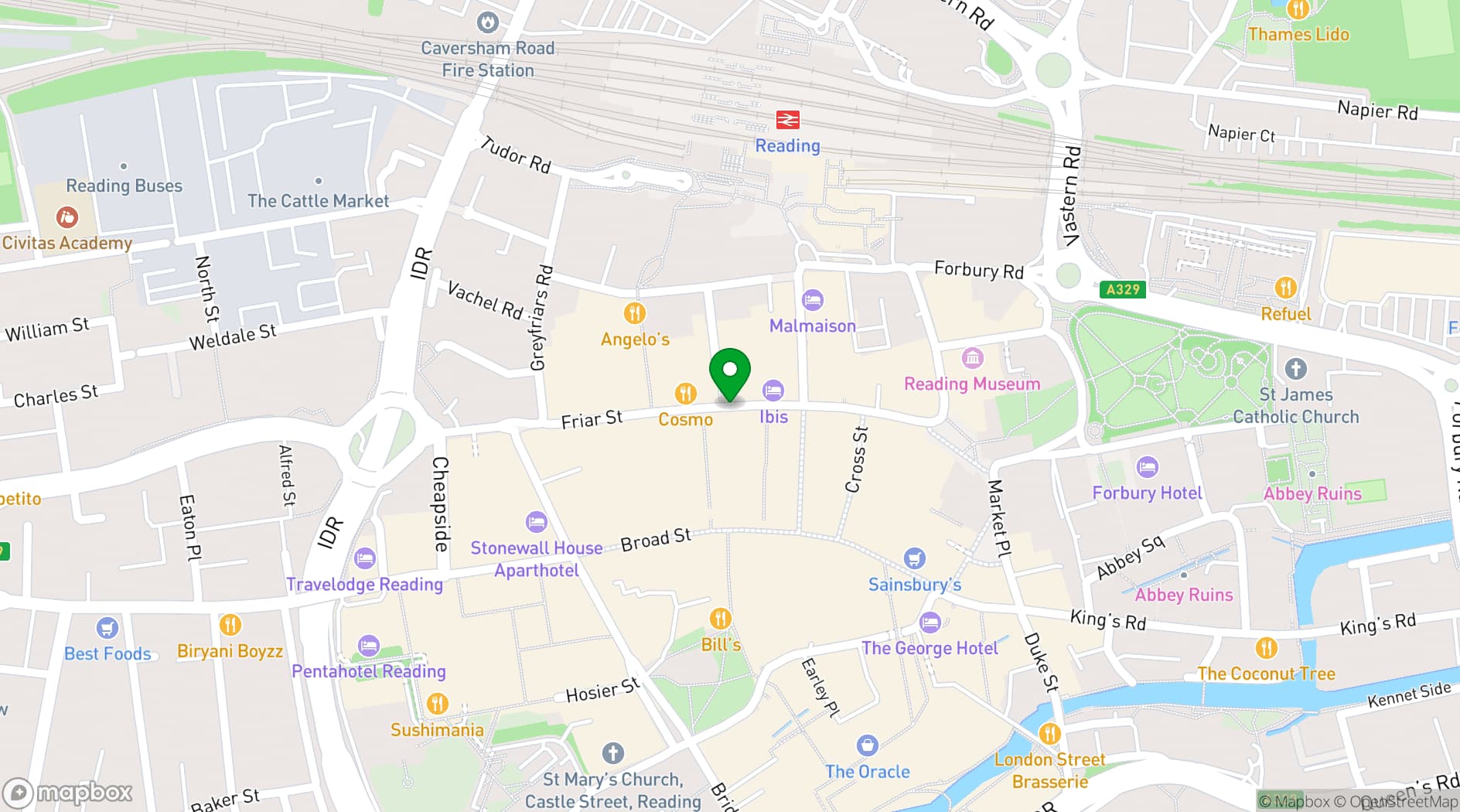 Map showing Novotel Reading Centre