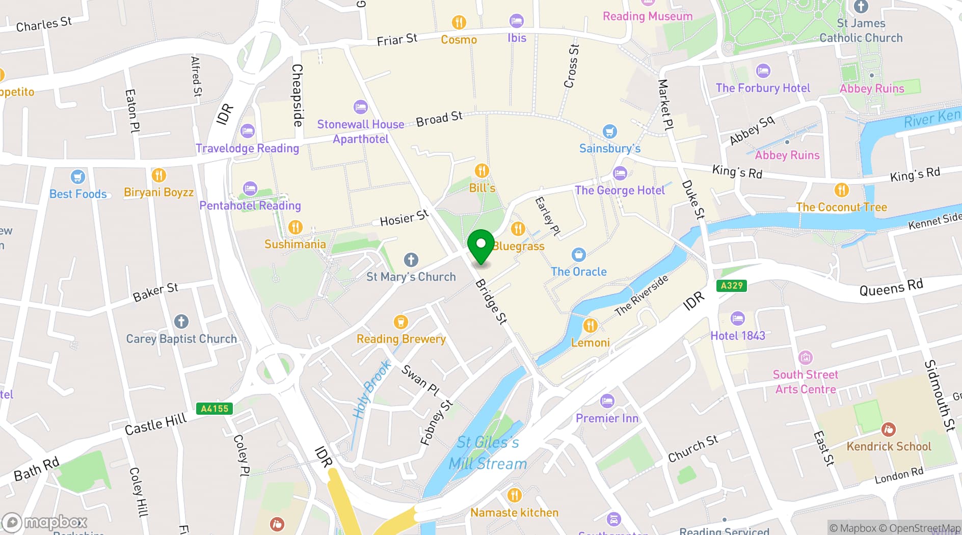 Map showing Zerodegrees Reading