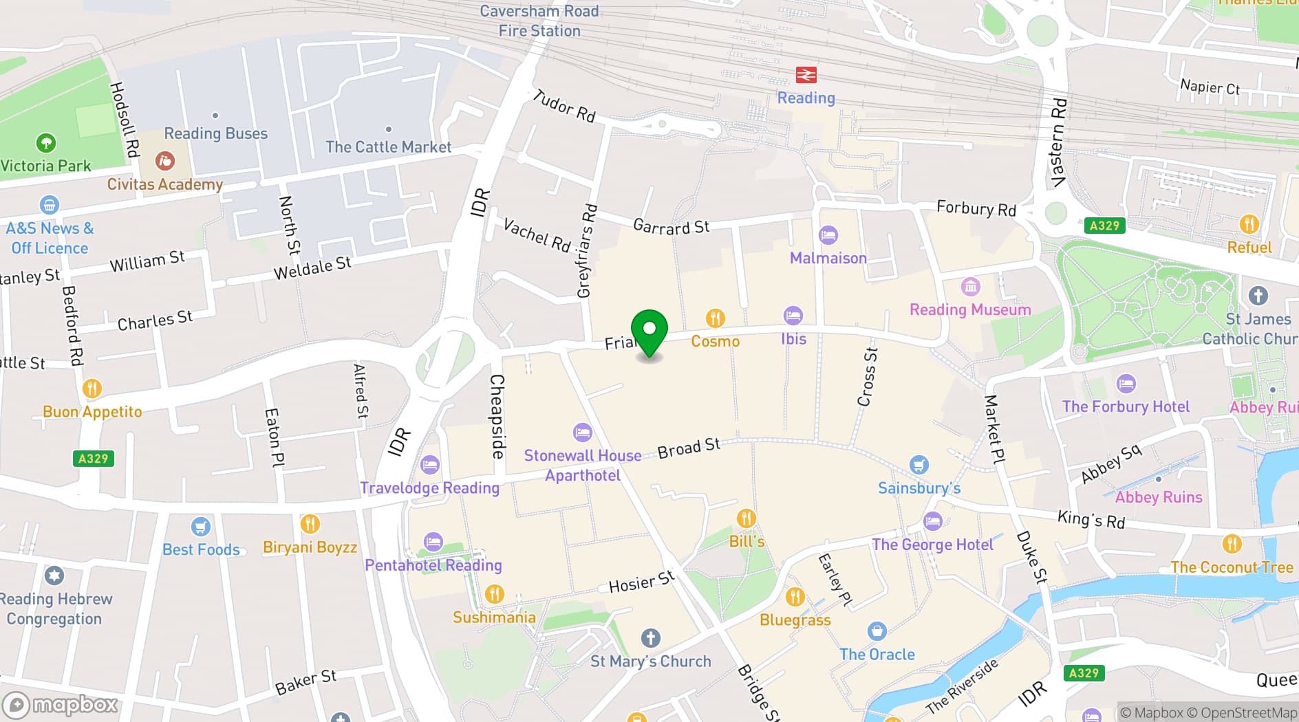 Map showing Playlist Live
