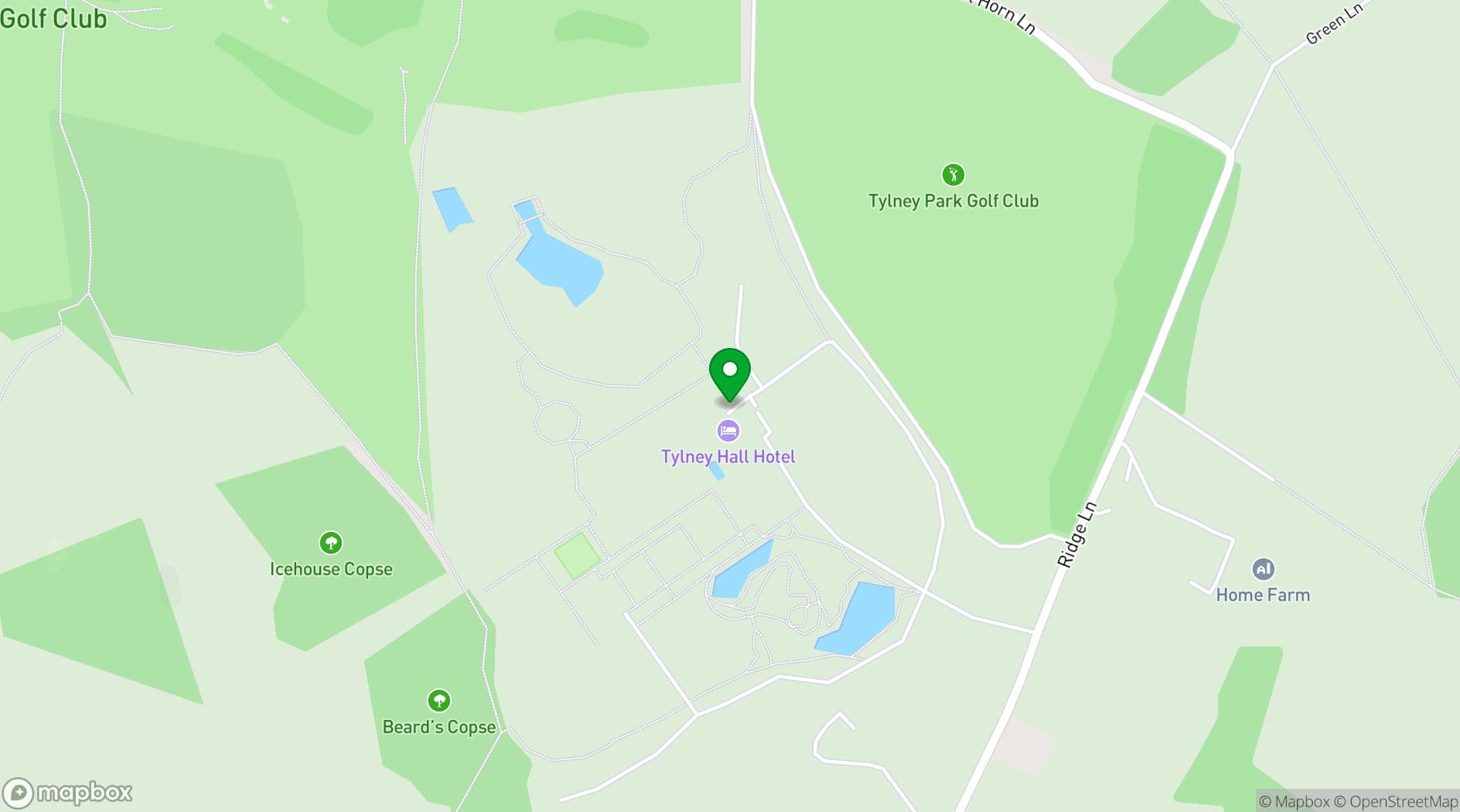 Map showing Tylney Hall Hotel & Gardens
